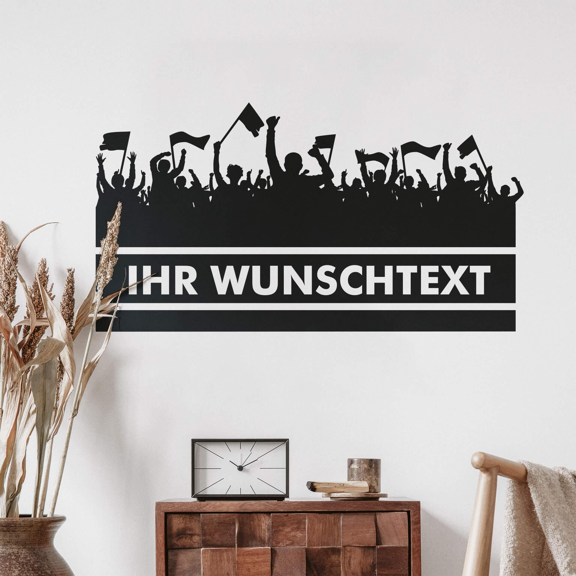 Sticker mural - Texte de votre choix + fans