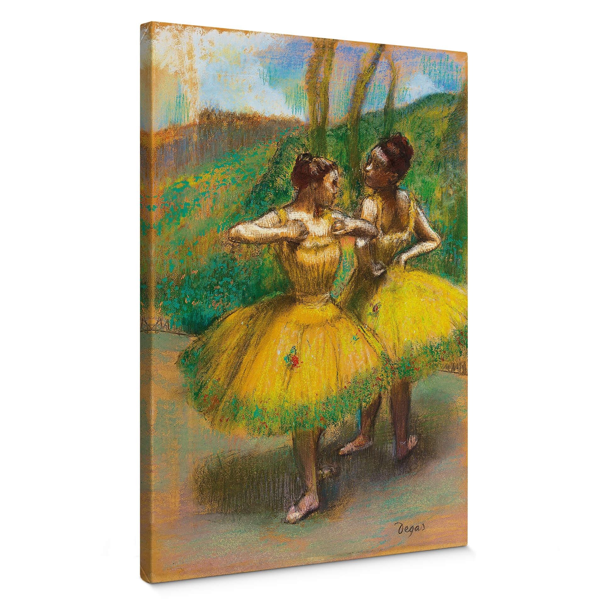 Lienzo Degas - Dos bailarinas de amarillo