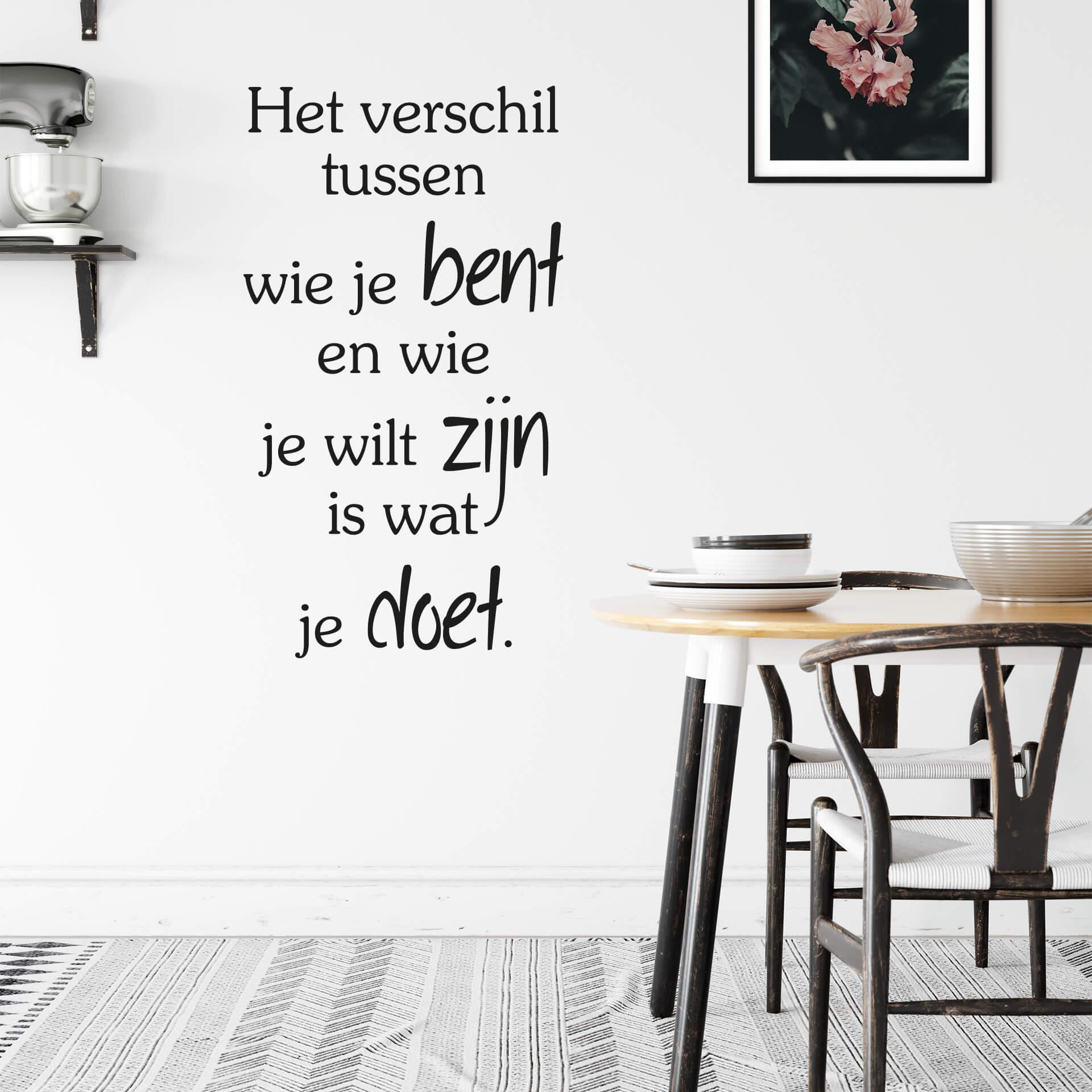 Muursticker Het verschil tussen...