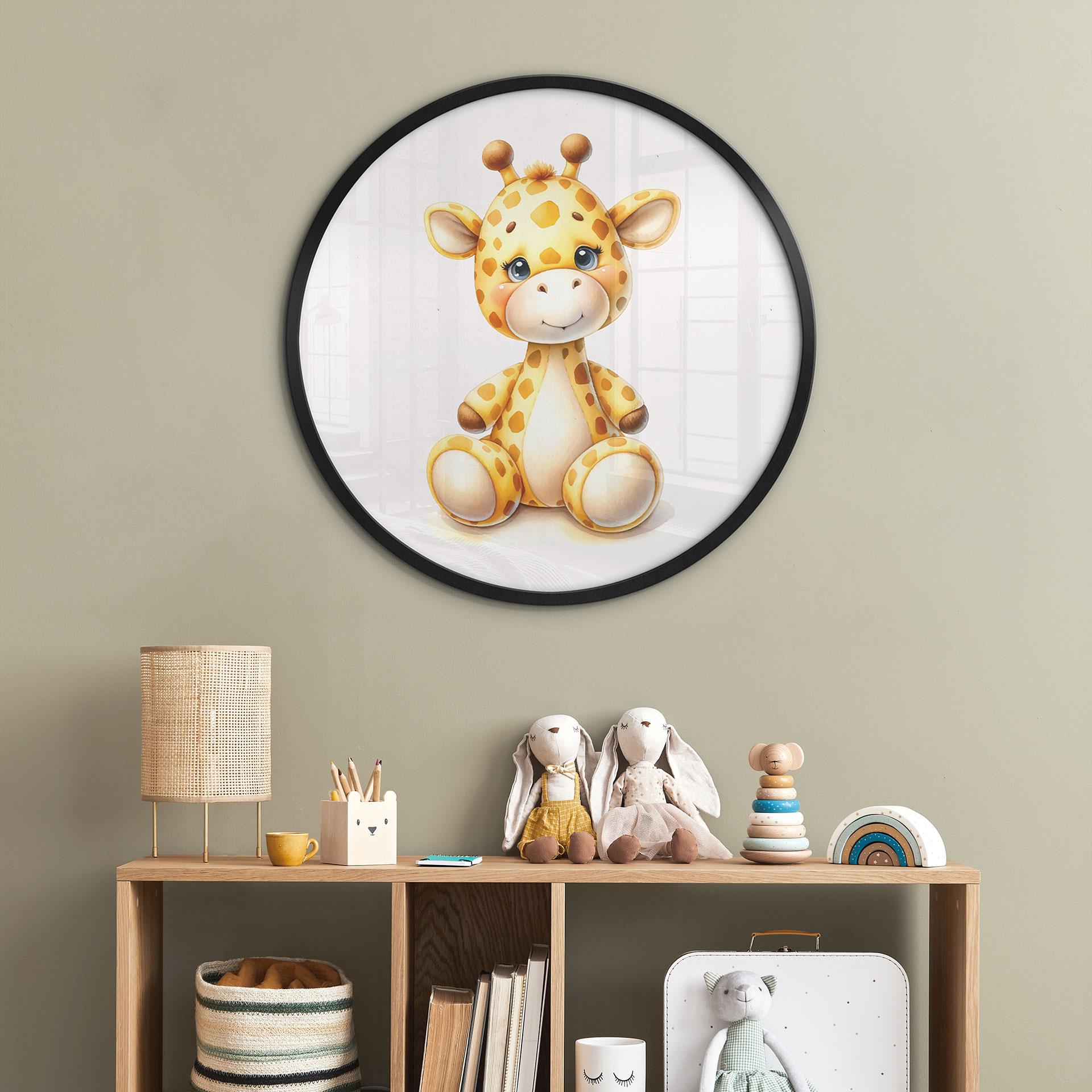 Poster Kleine Giraffe - Magnusson - Rund