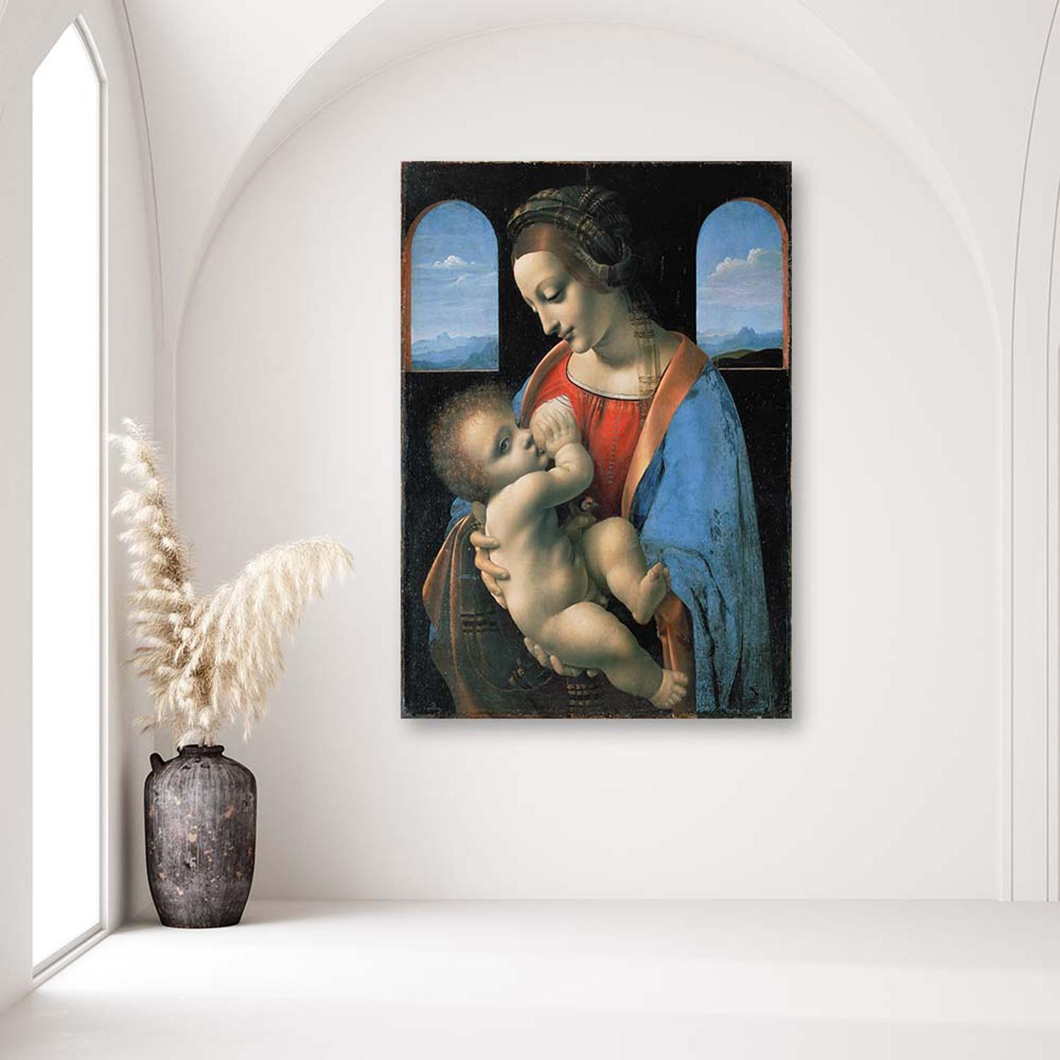 Canvasbillede, Madonna Litta - Da Vinci-reproduktion