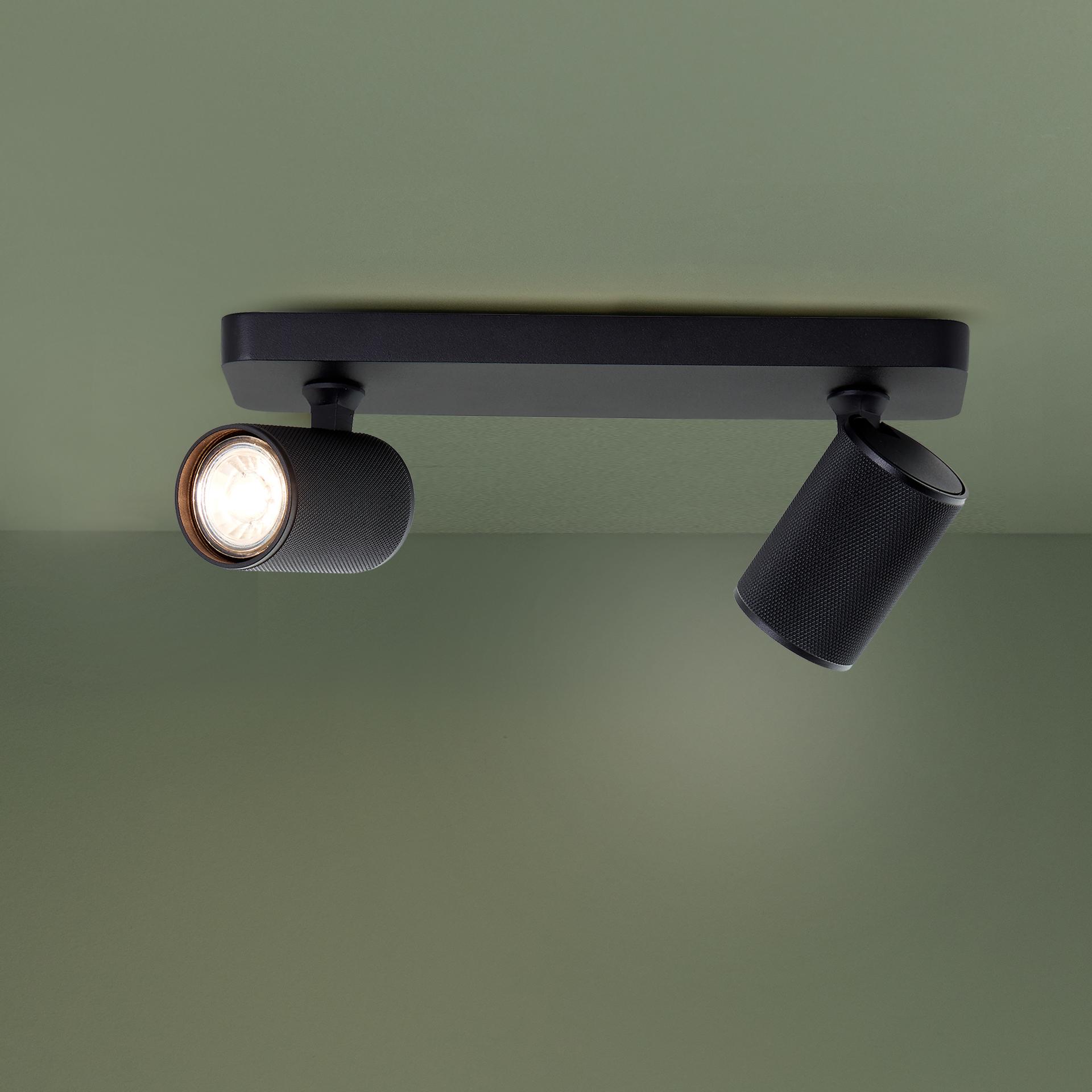 Spotbalken Leonardo, schwarz, 12,1 x 31 cm, Metall Spotleuchte