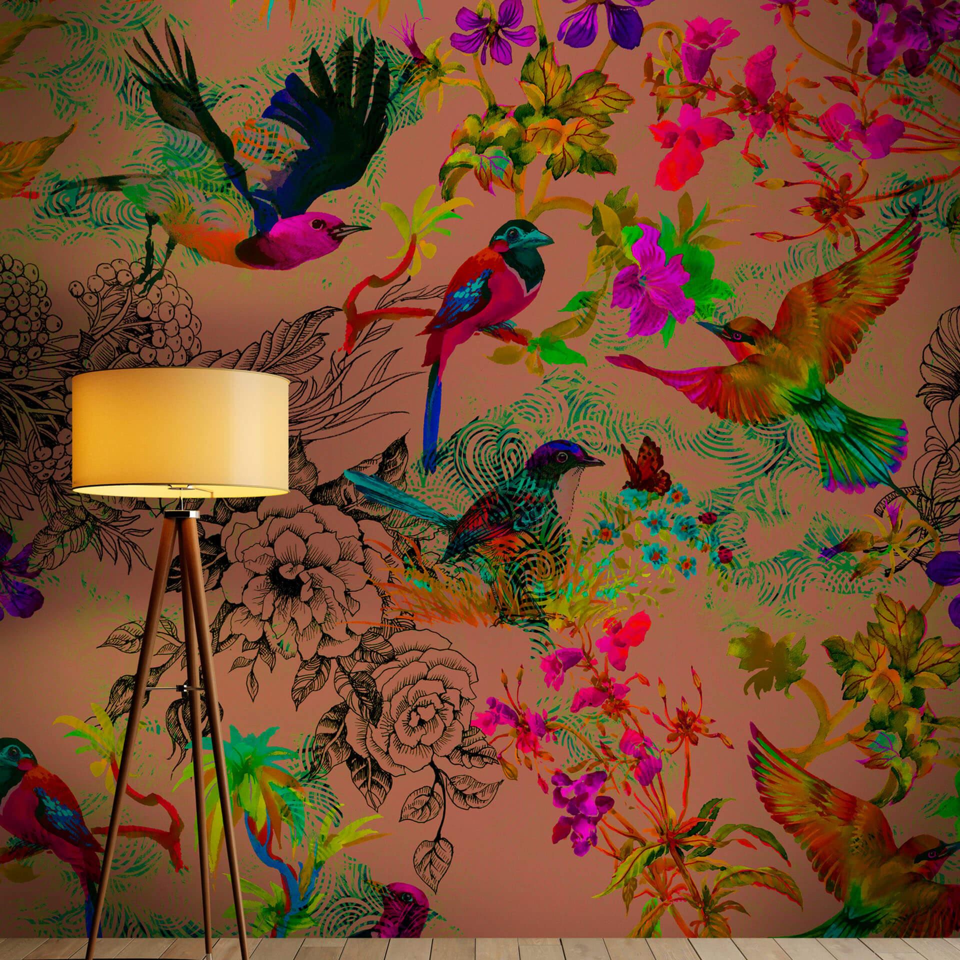 Livingwalls Fototapet Walls by Patel Funky Birds 3