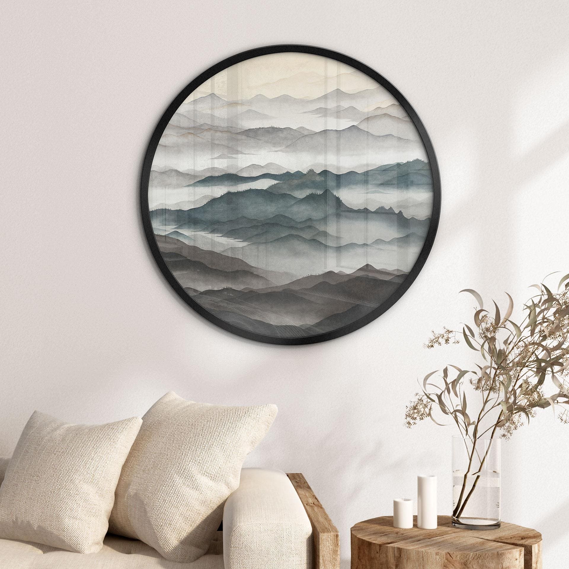 Poster Roerich Light - Paesaggio Montano Nebbioso - Sir Edward x Grigory Gladarev - Rotondo