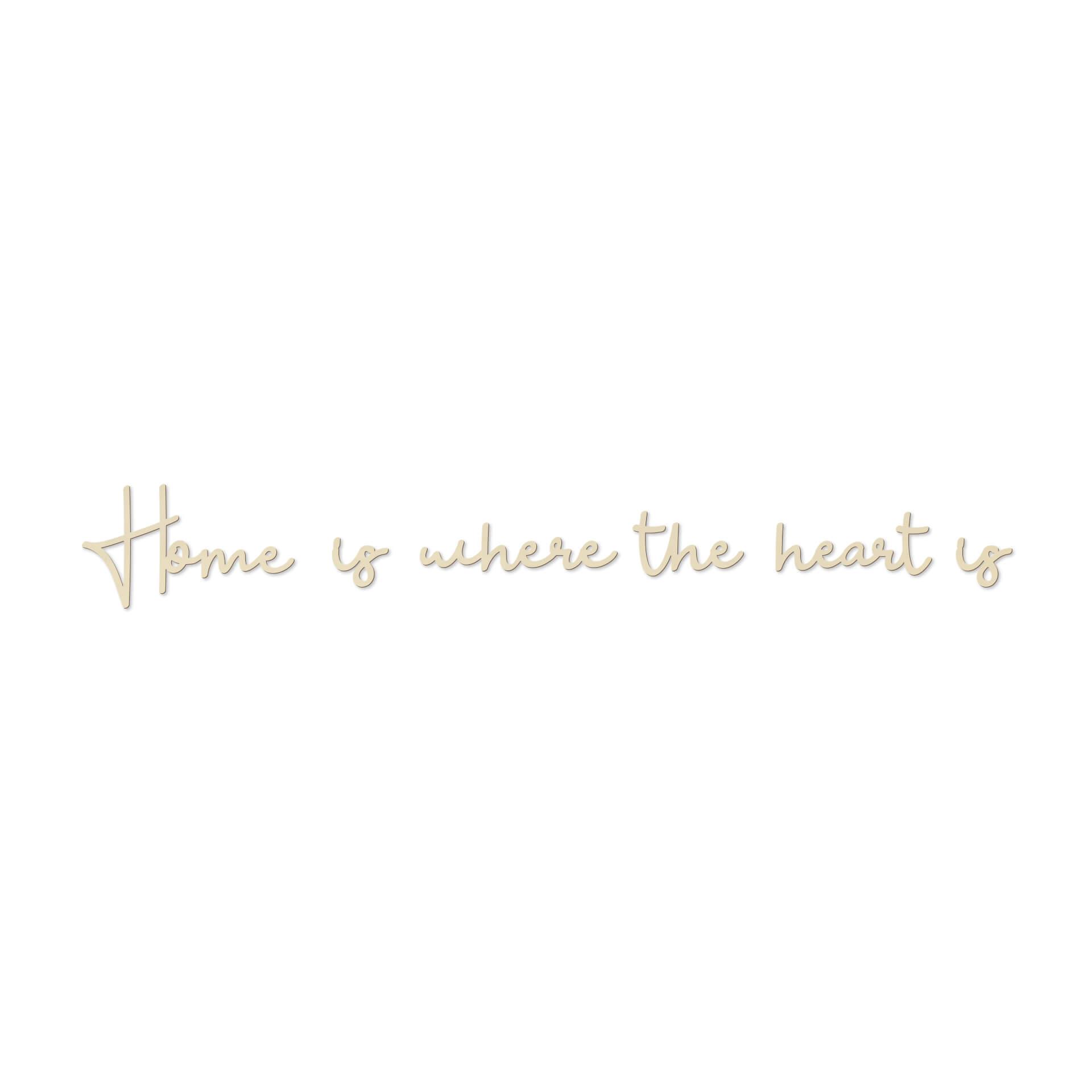Wanddecoratie Populierenhout Home is where the heart is