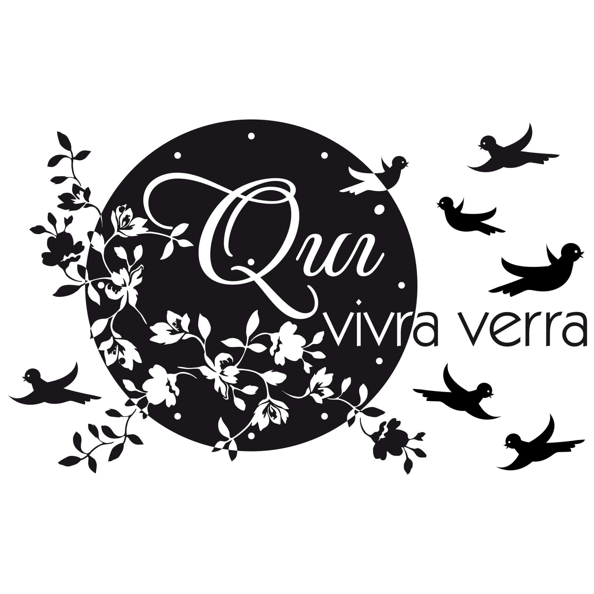 Adesivo murale - orologio "qui vivra verra"