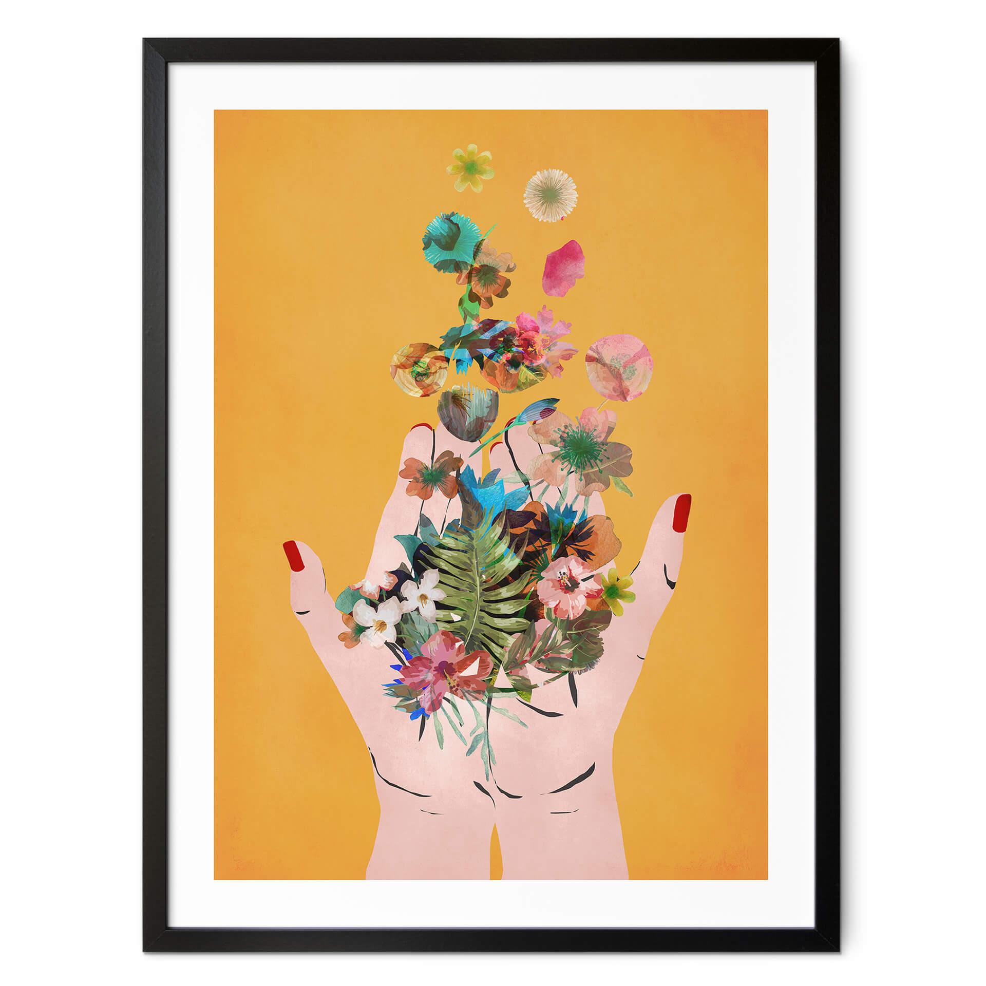 Plakat Treechild - Colorful flowers in Frida's hands