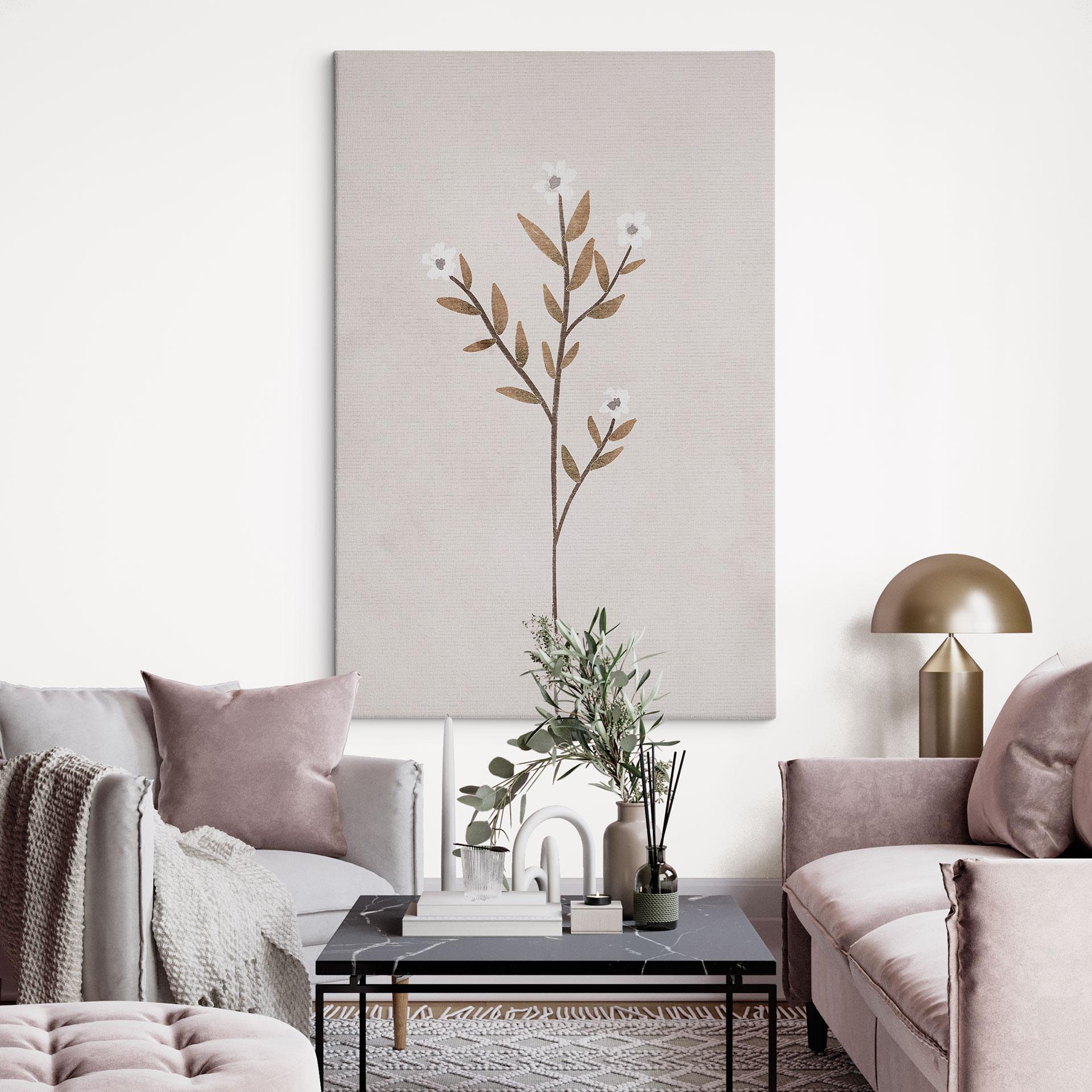 Canvasbillede Blomster illustration - Forglemmigej - Goed Blauw