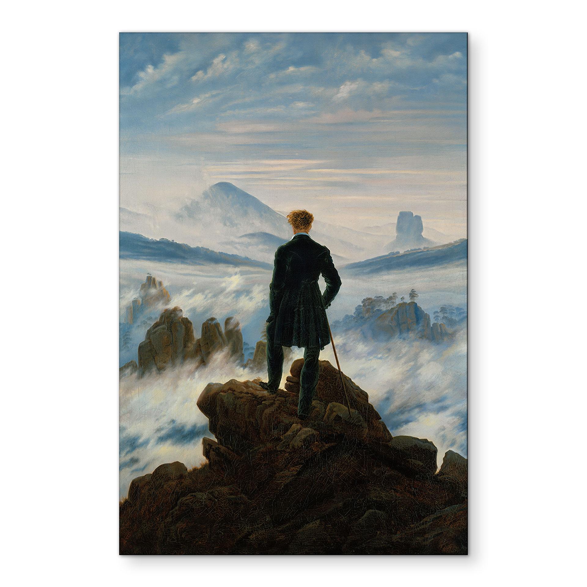 Wandbild Der Wanderer über dem Nebelmeer - Friedrich - Alu-Dibond