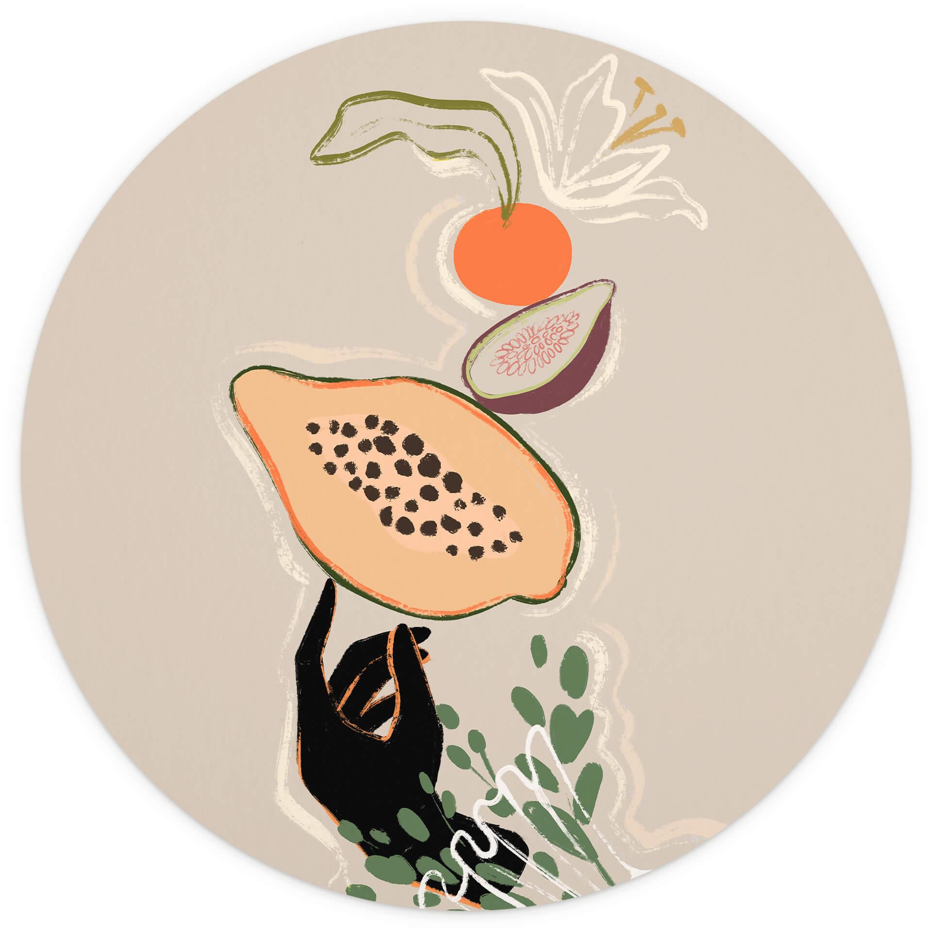 Behangcirkel Arty Guava - Papaya Balance - vliesbehang/zelfklevend vliesbehang