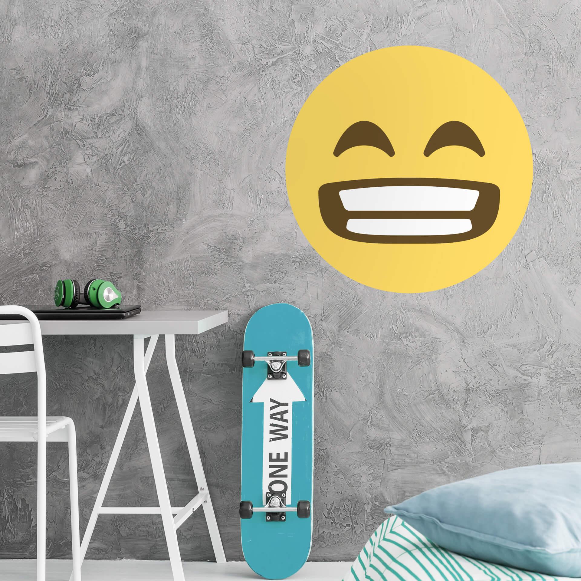 Muursticker Emoji Grinning Face