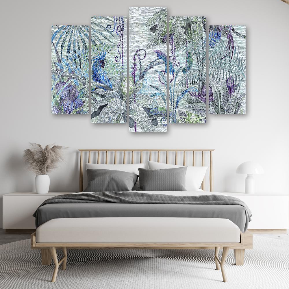 5 stykke lærredstryk Mosaikjungle