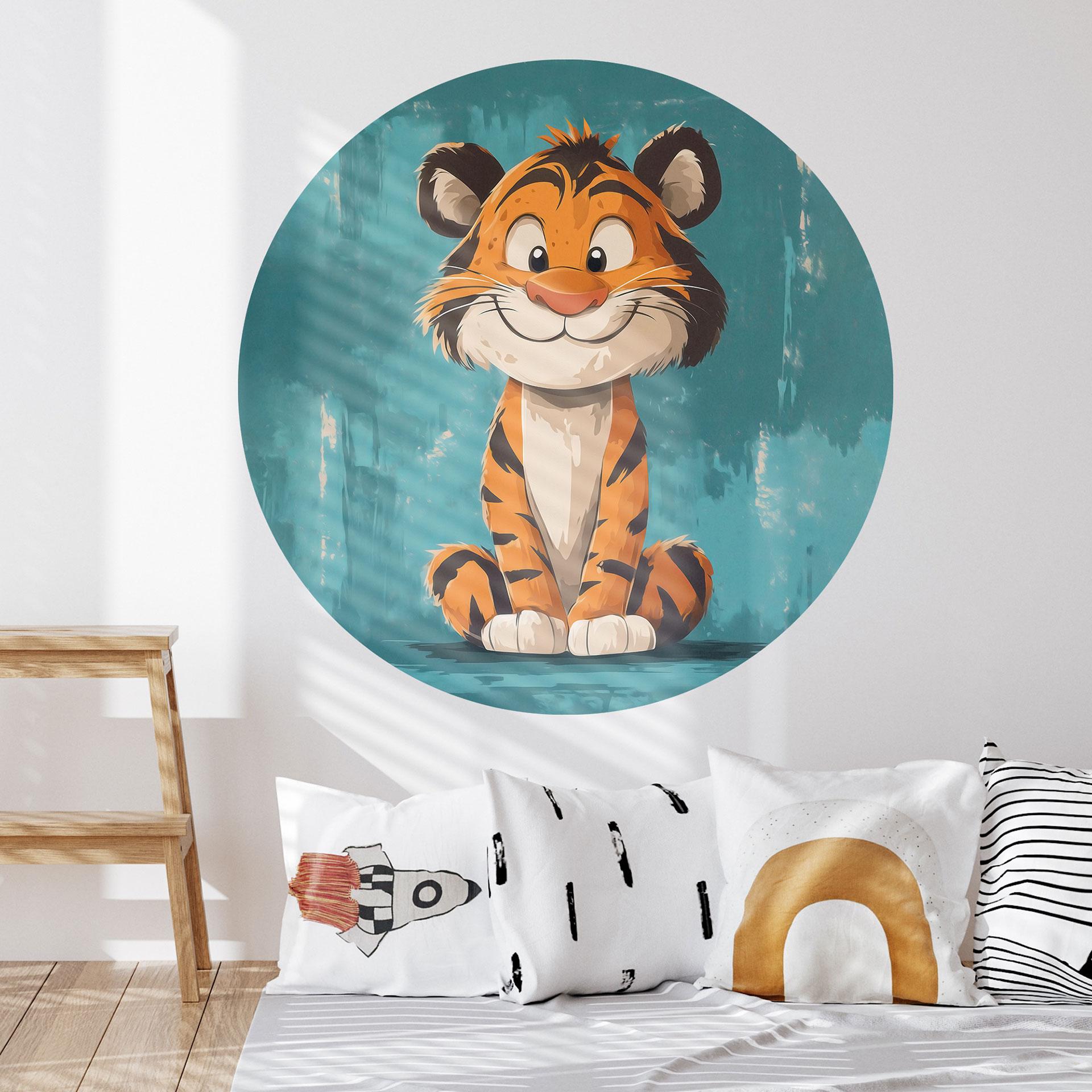 Wallsticker til børneværelset Glad tigerunge - Magnusson - Rund