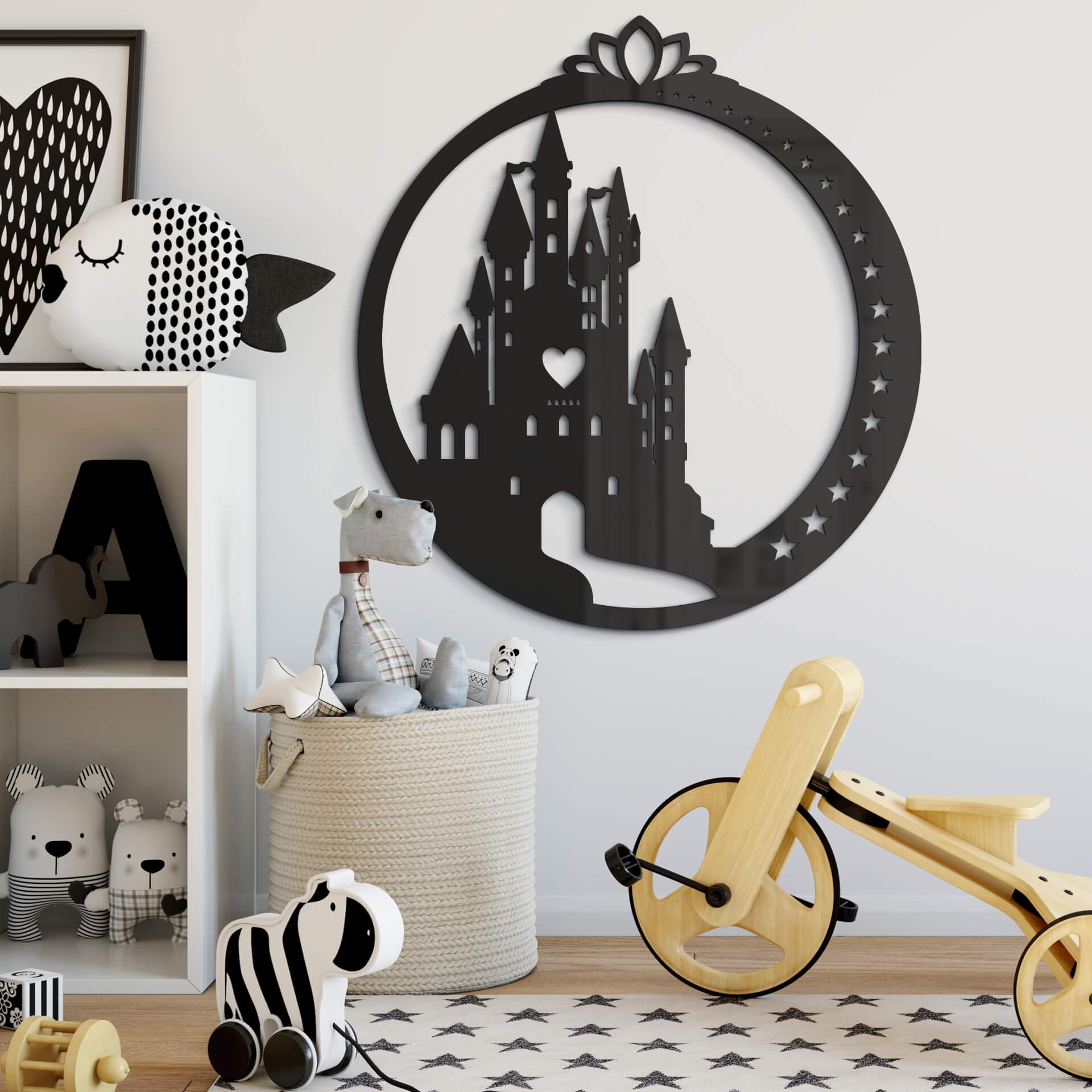 Decoración acrílica castillo con corazón