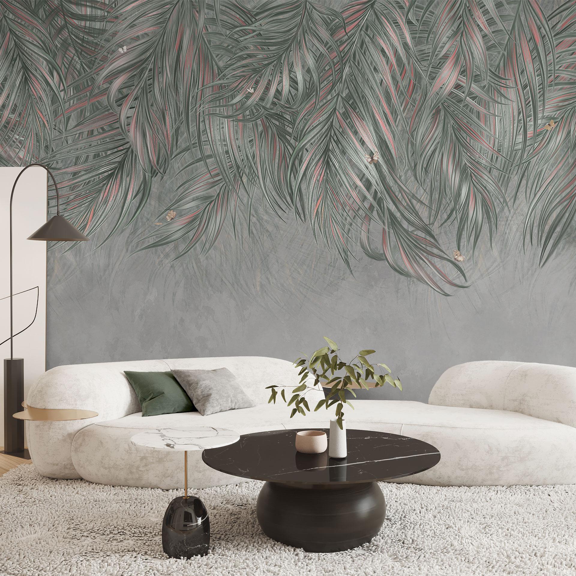 Botany Fotobehang exotische palmbladeren roze-groen - Ms Tiff
