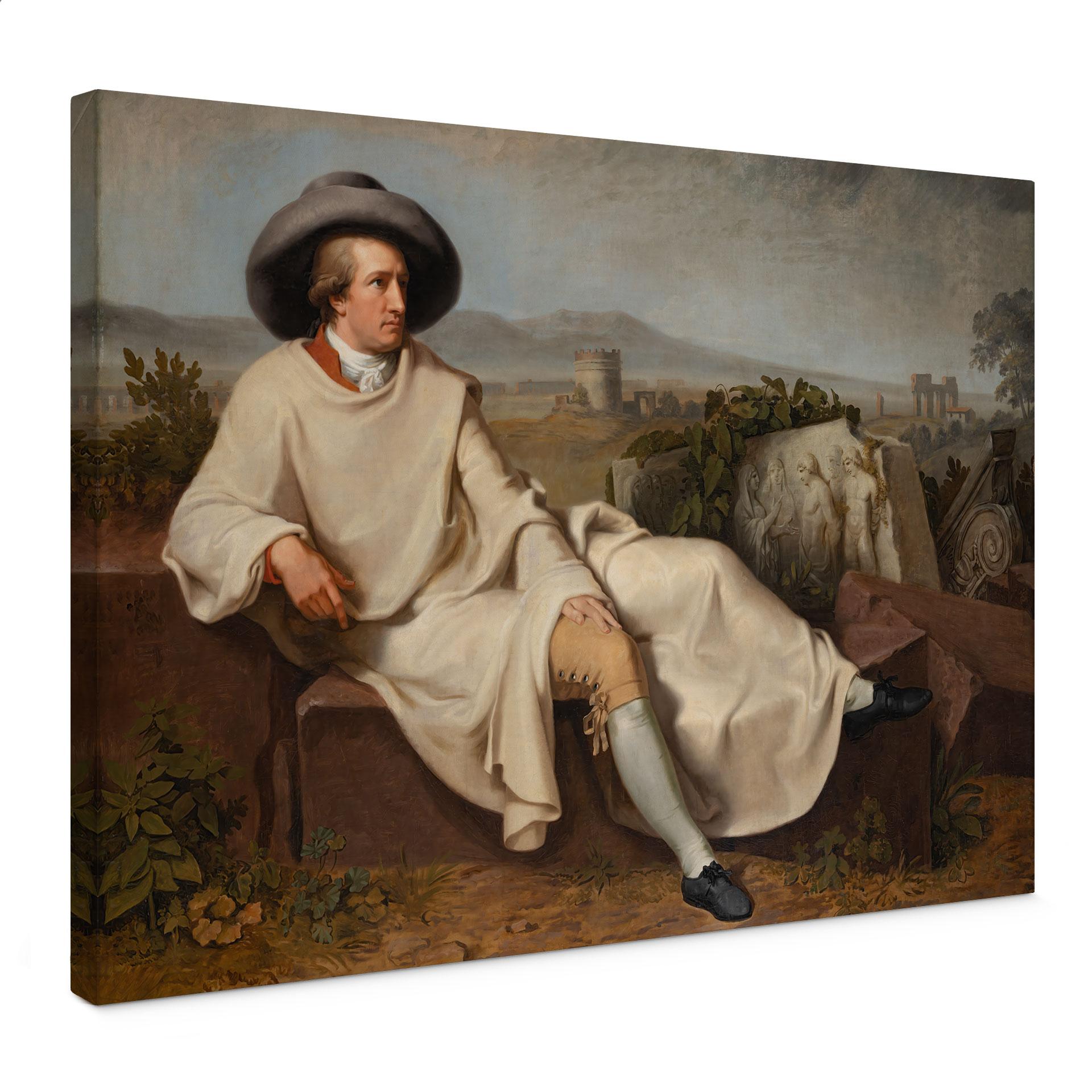 Canvasbillede Tischbein - Goethe i den romerske campagna