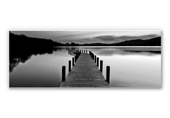 Tableau Forex - Lac en panorama - noir/blanc