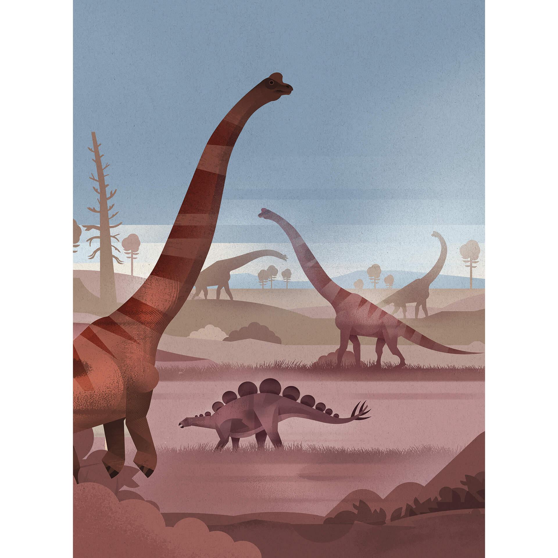 Kinderzimmer Fototapete Im Land der Dinosaurier - Braun