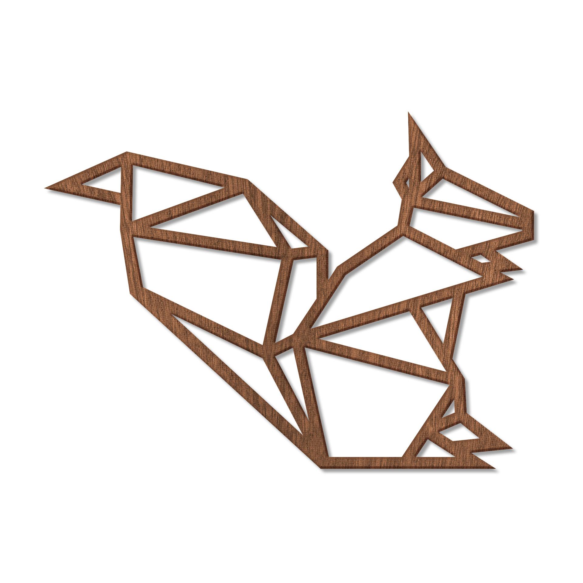 Decoro in legno origami - Scoiattolo