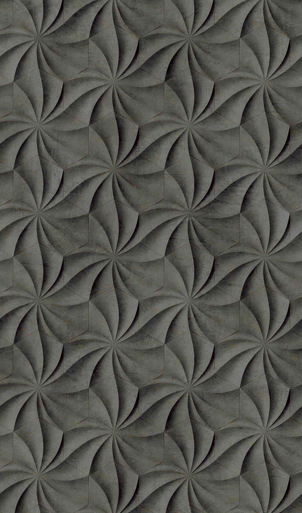 Klassieke 3D behangmuur antraciet, grafisch 2,70 x 1,59 m