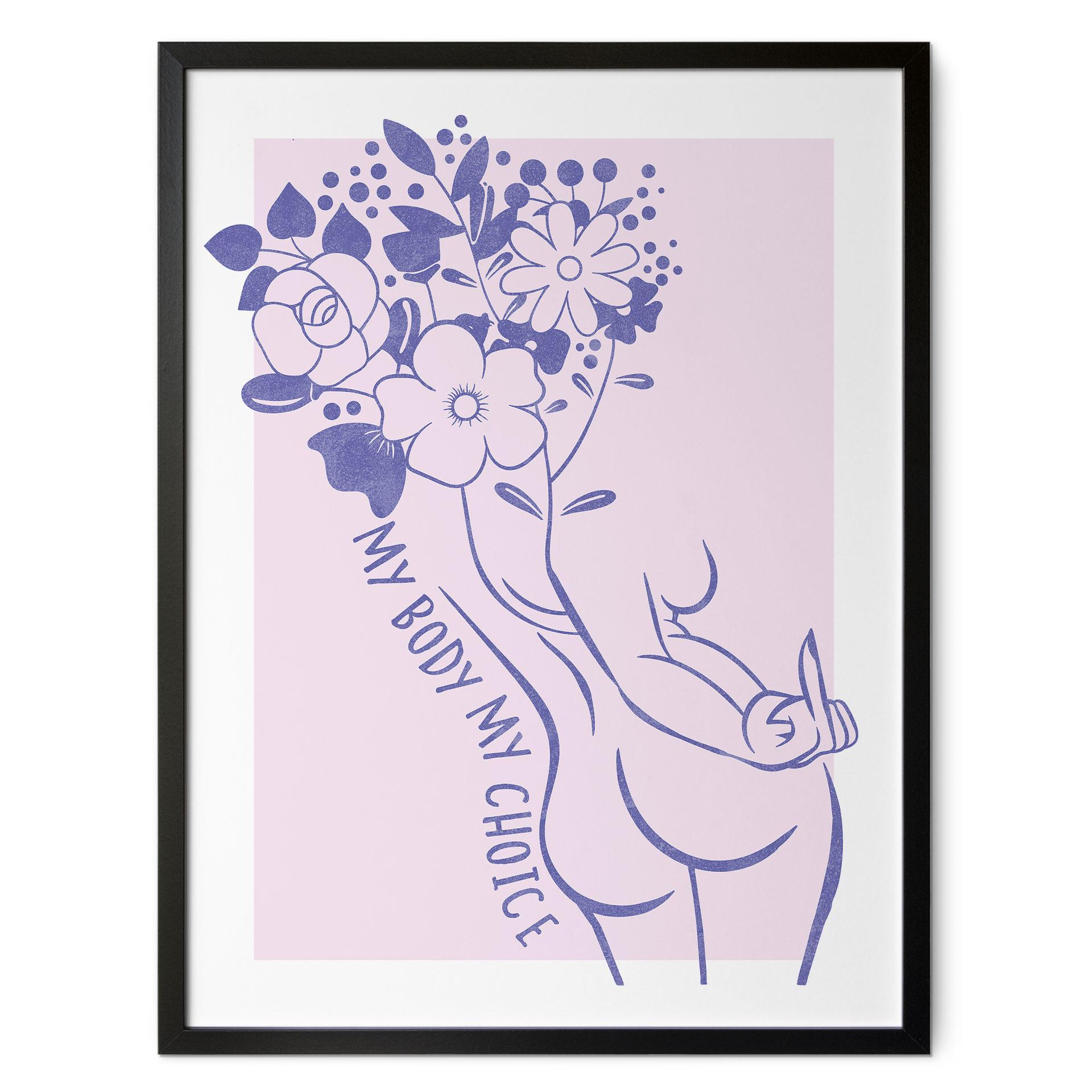 Plakat Kropspositivitet - Line Art Floral