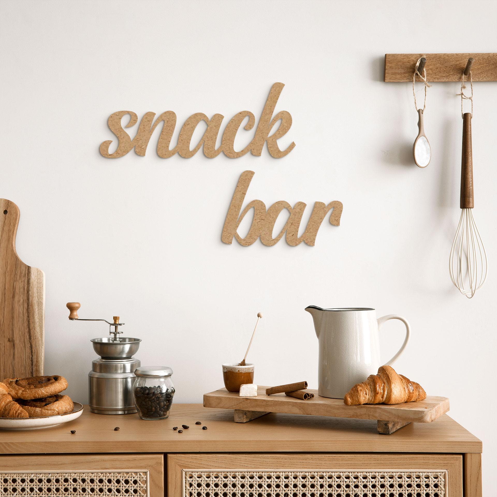 letras 3D para la cocina - Snack Bar - MDF naturaleza