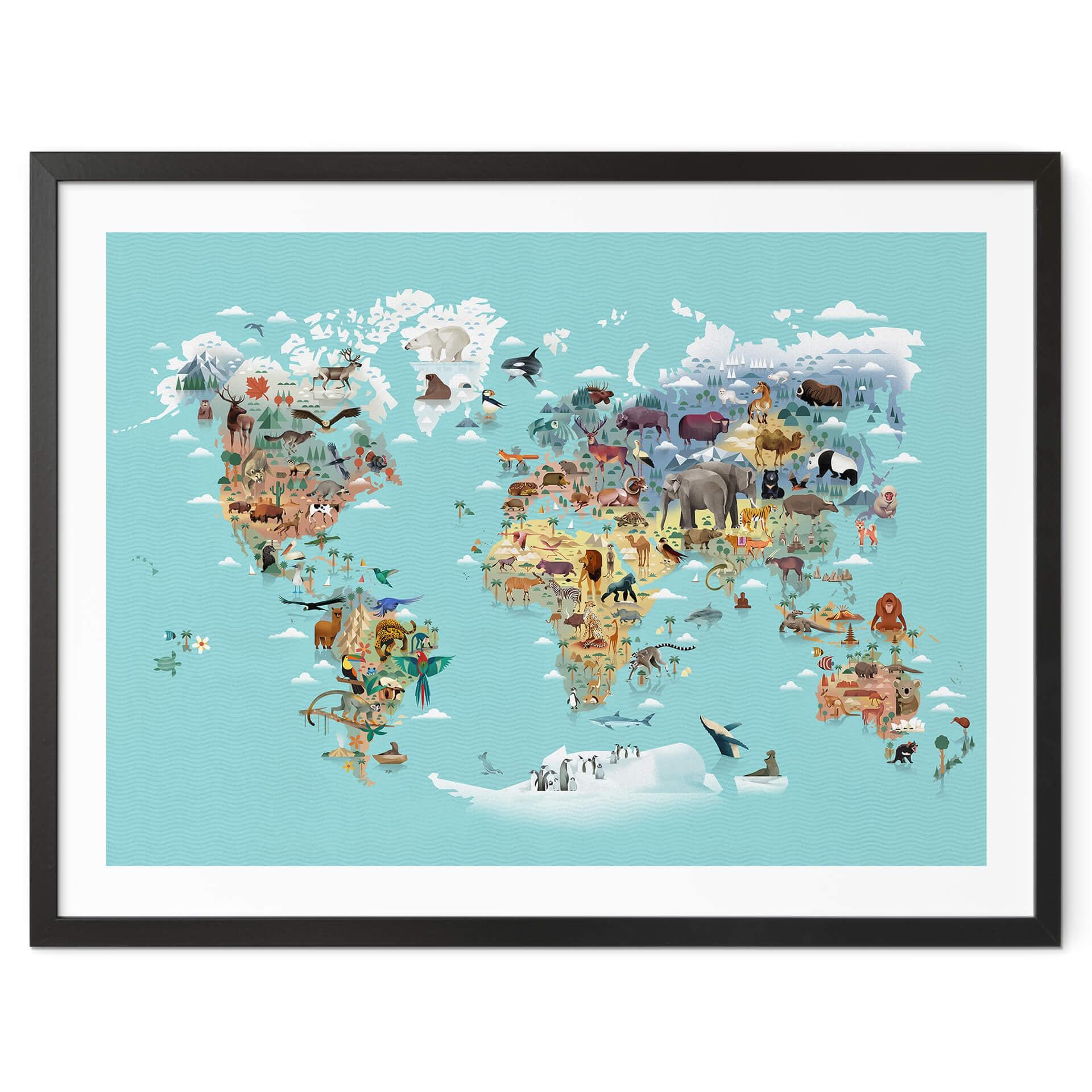 Plakat Braun - World Map