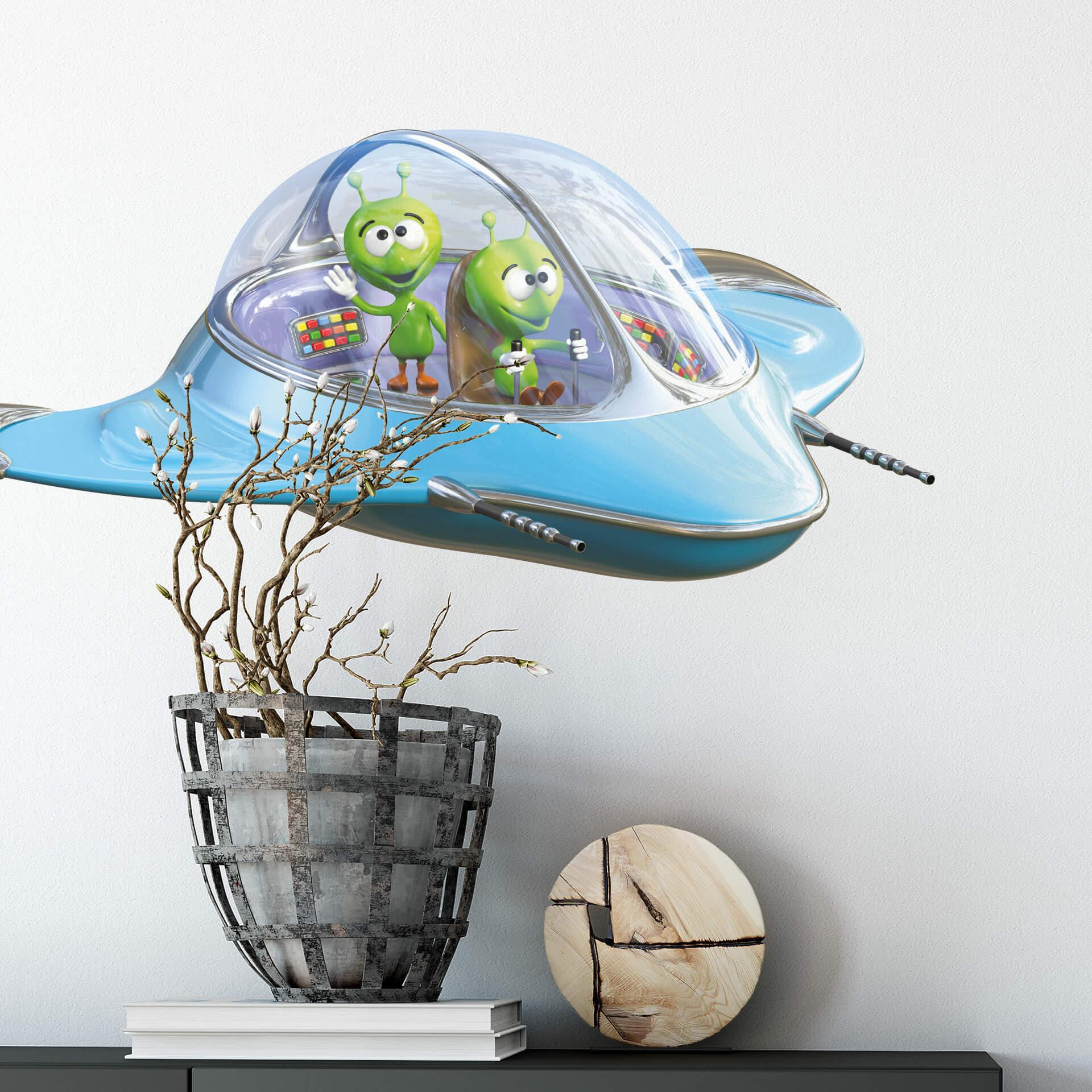 Wallsticker - Michel Agullo - Rumvæsener i rumskib