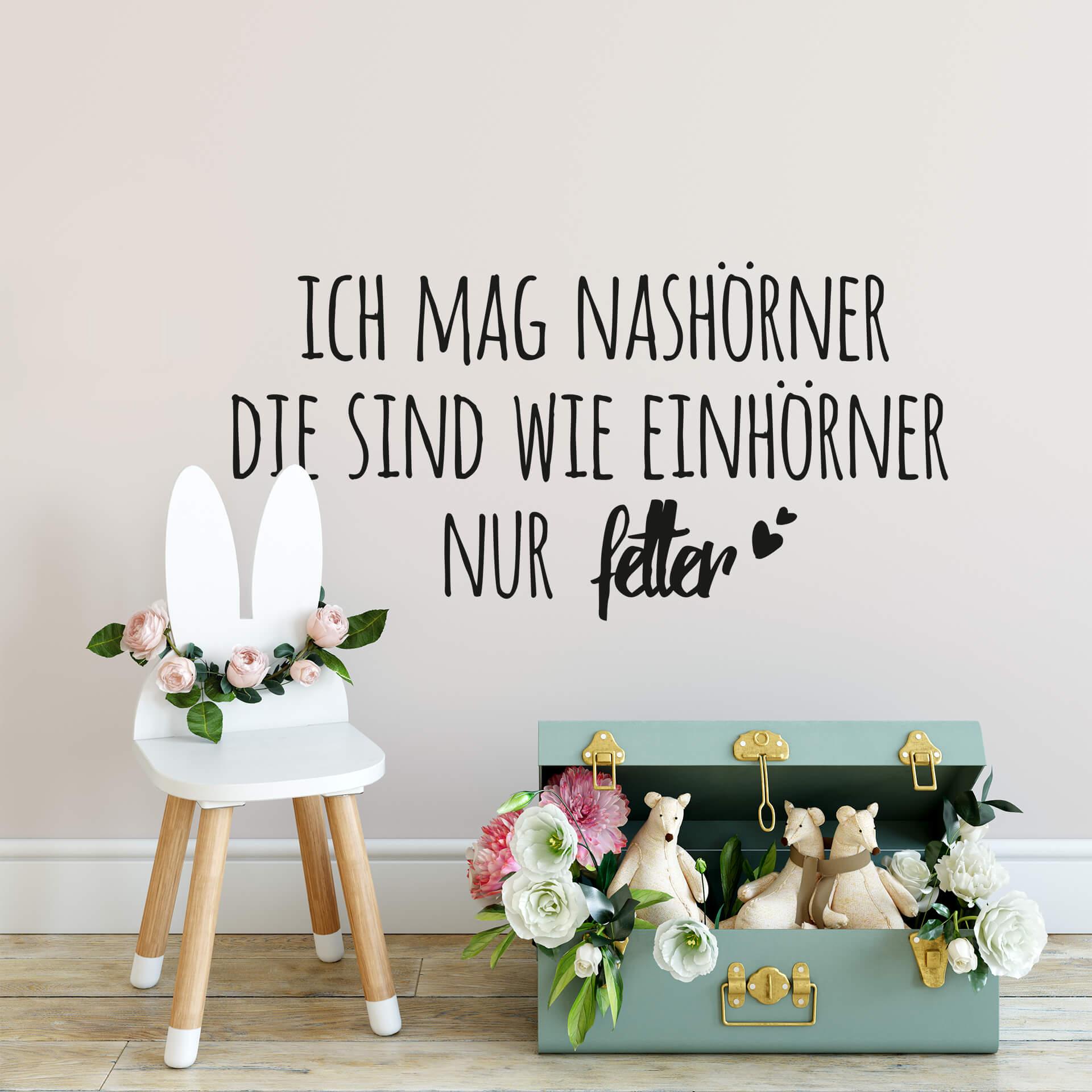 Wandtattoo Ich mag Nashörner...