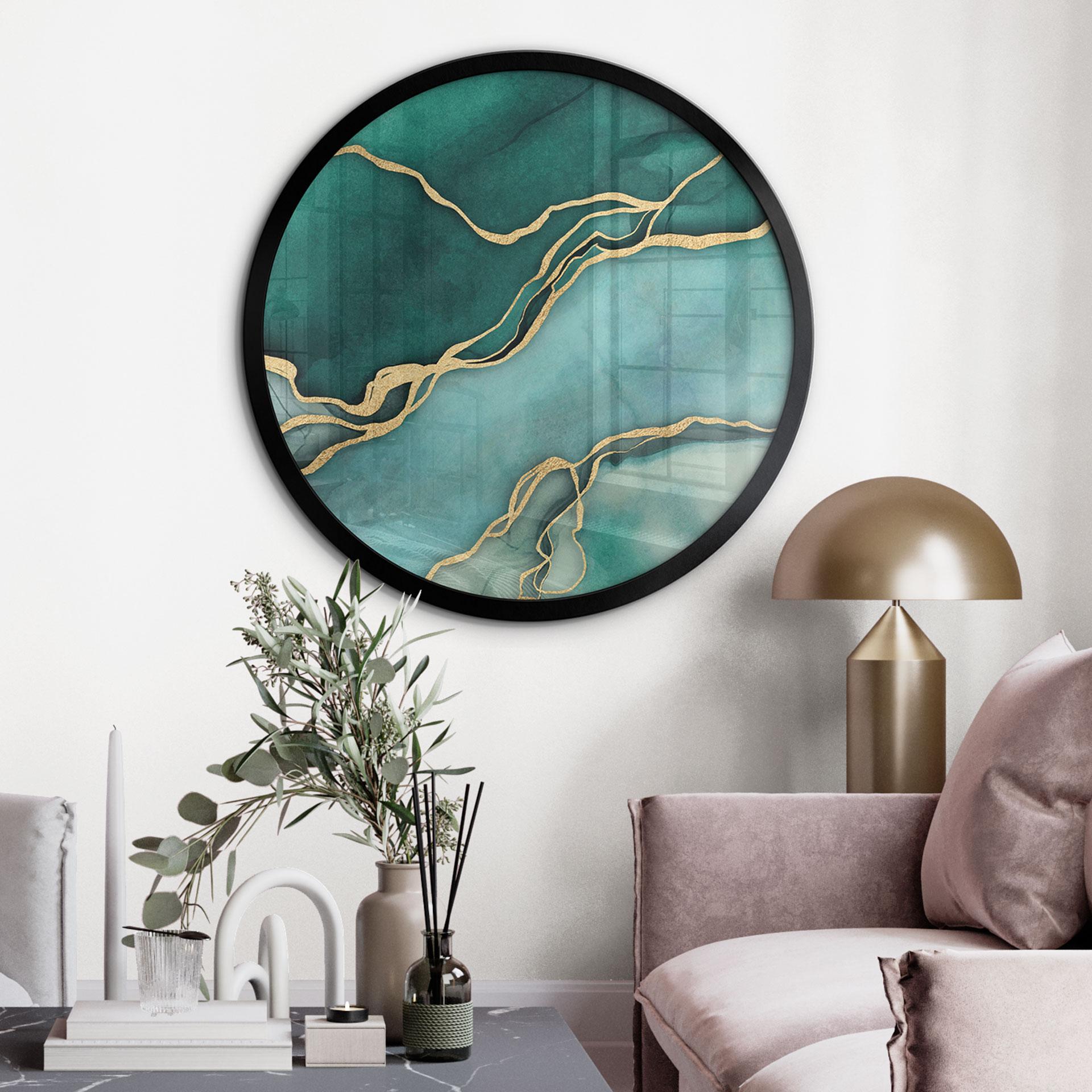 Plakat Marmor i guld-grønt - Haase