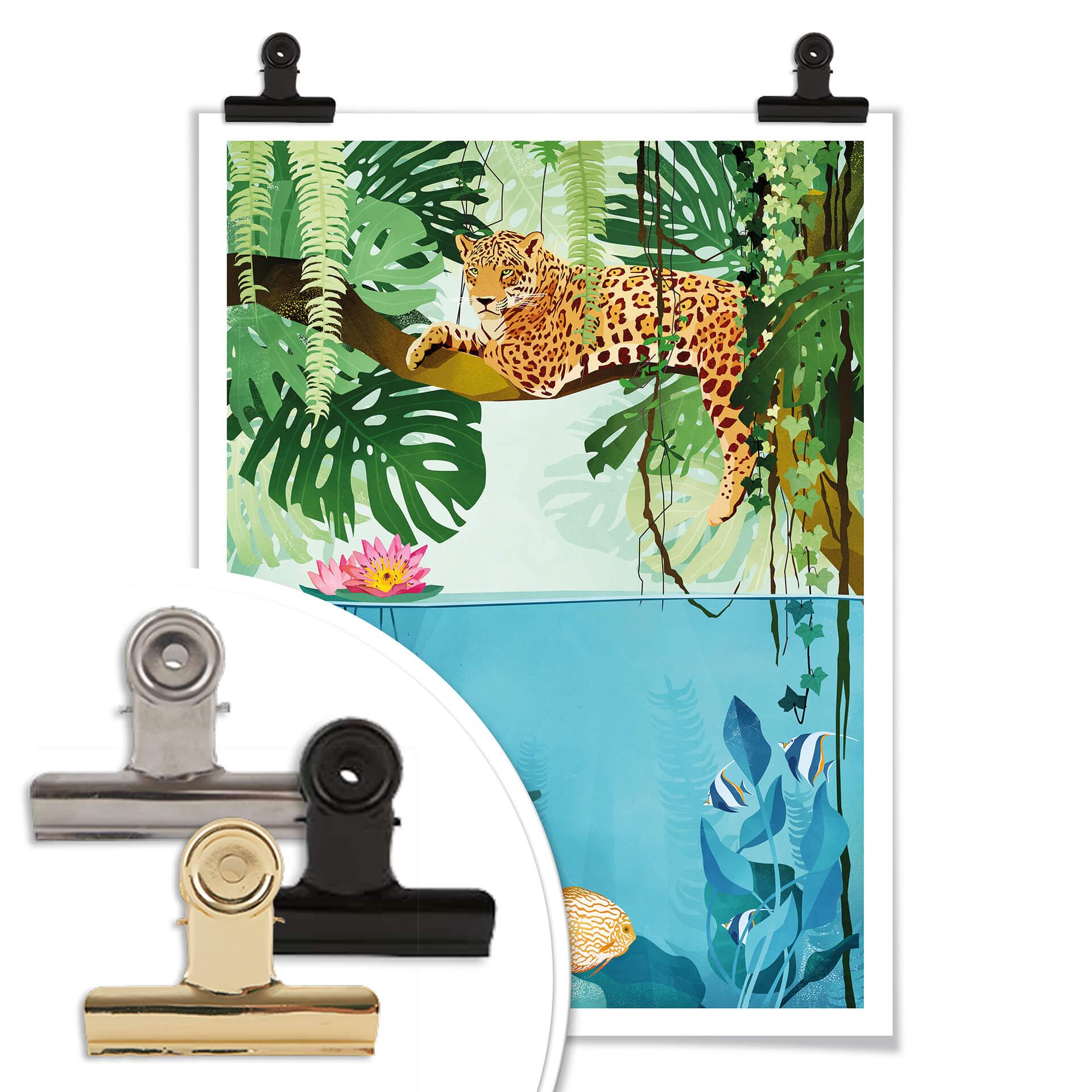 Poster Goed Blauw - Tijger in jungle
