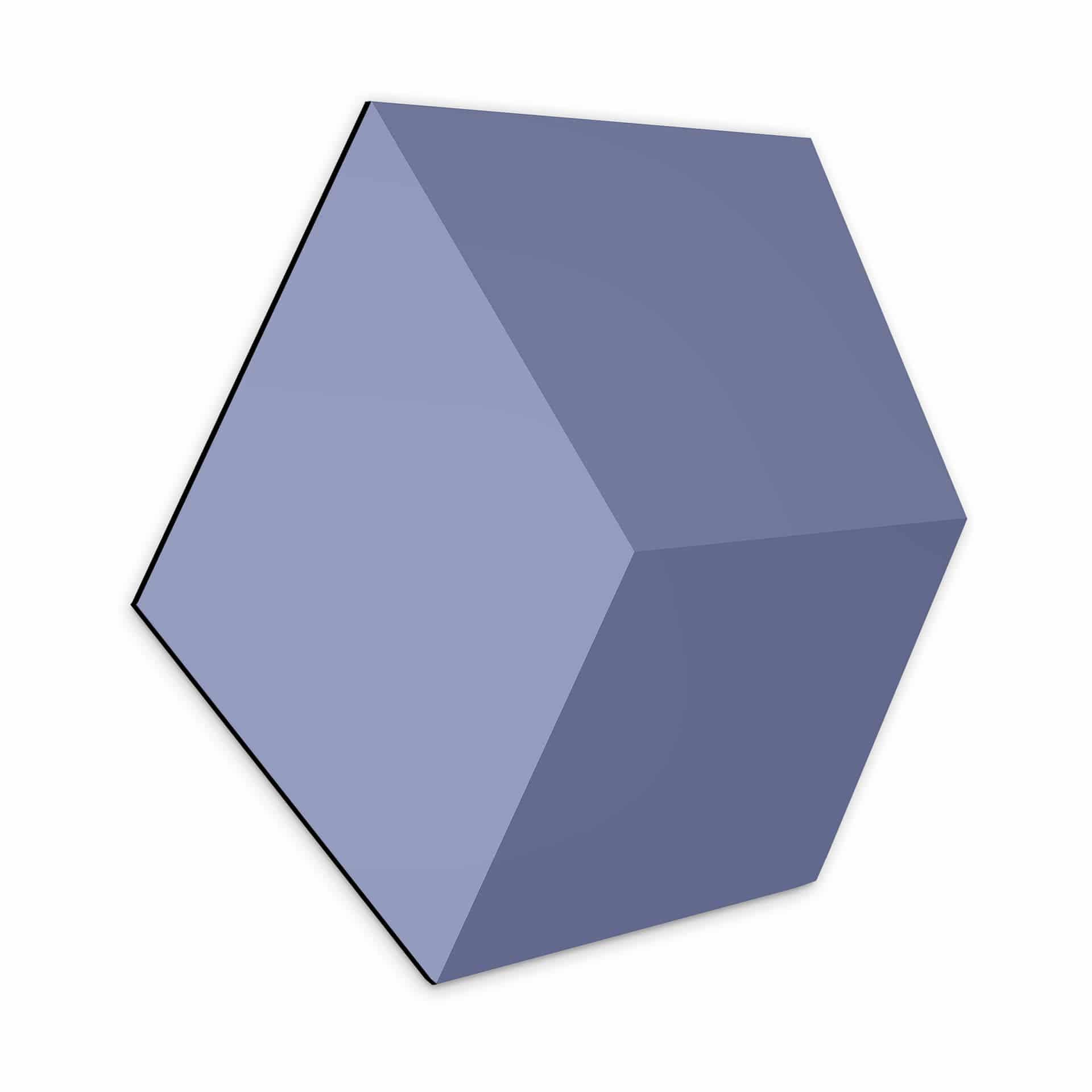 3D Hexagon Alu-Dibond - Mørkeblå