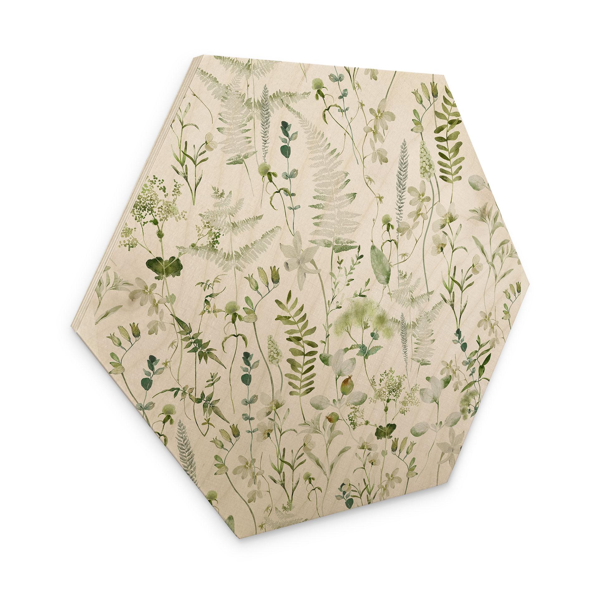 Sekskantet træ Urter og vilde blomster - UN Designs