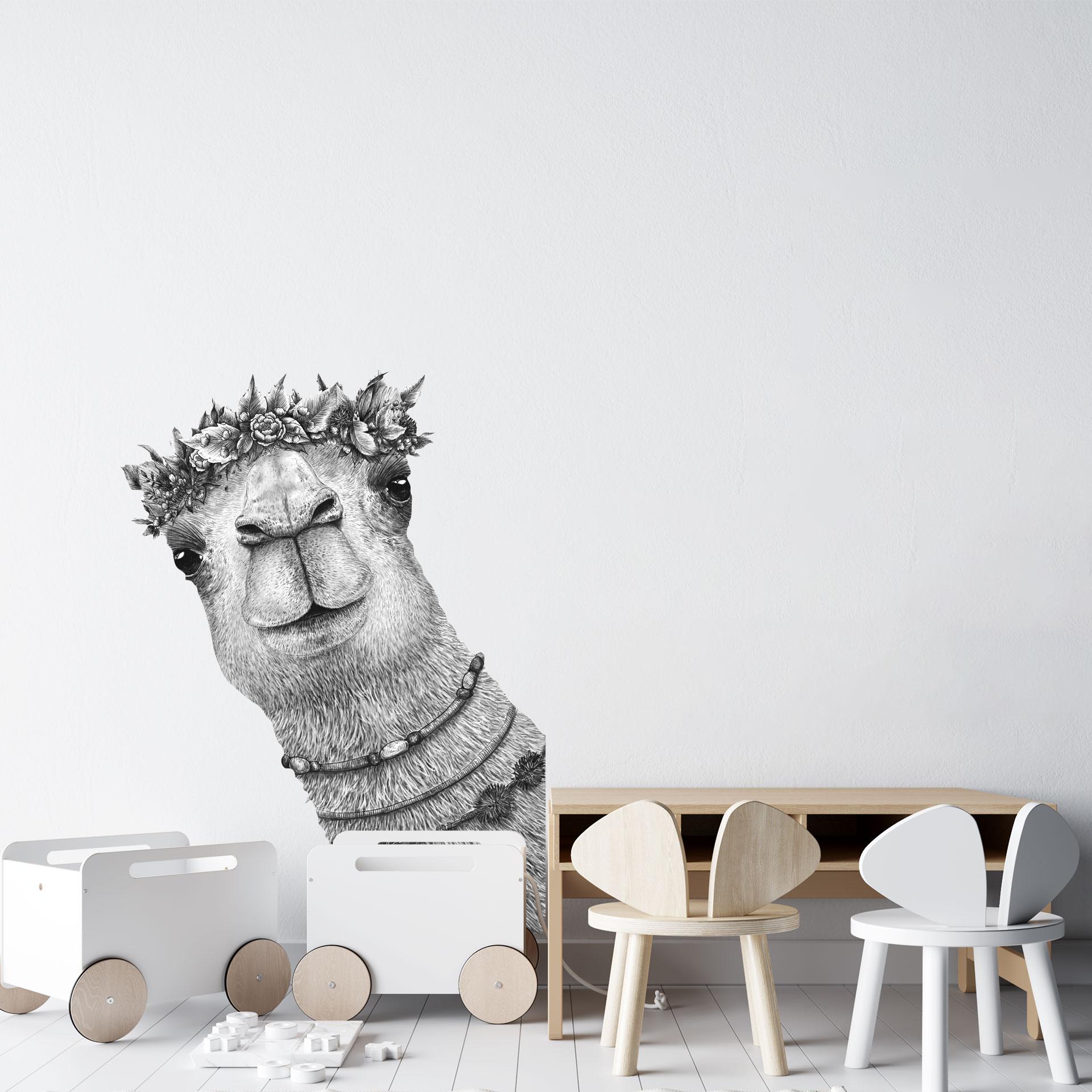 Wallsticker lama-hoved - Korenkova