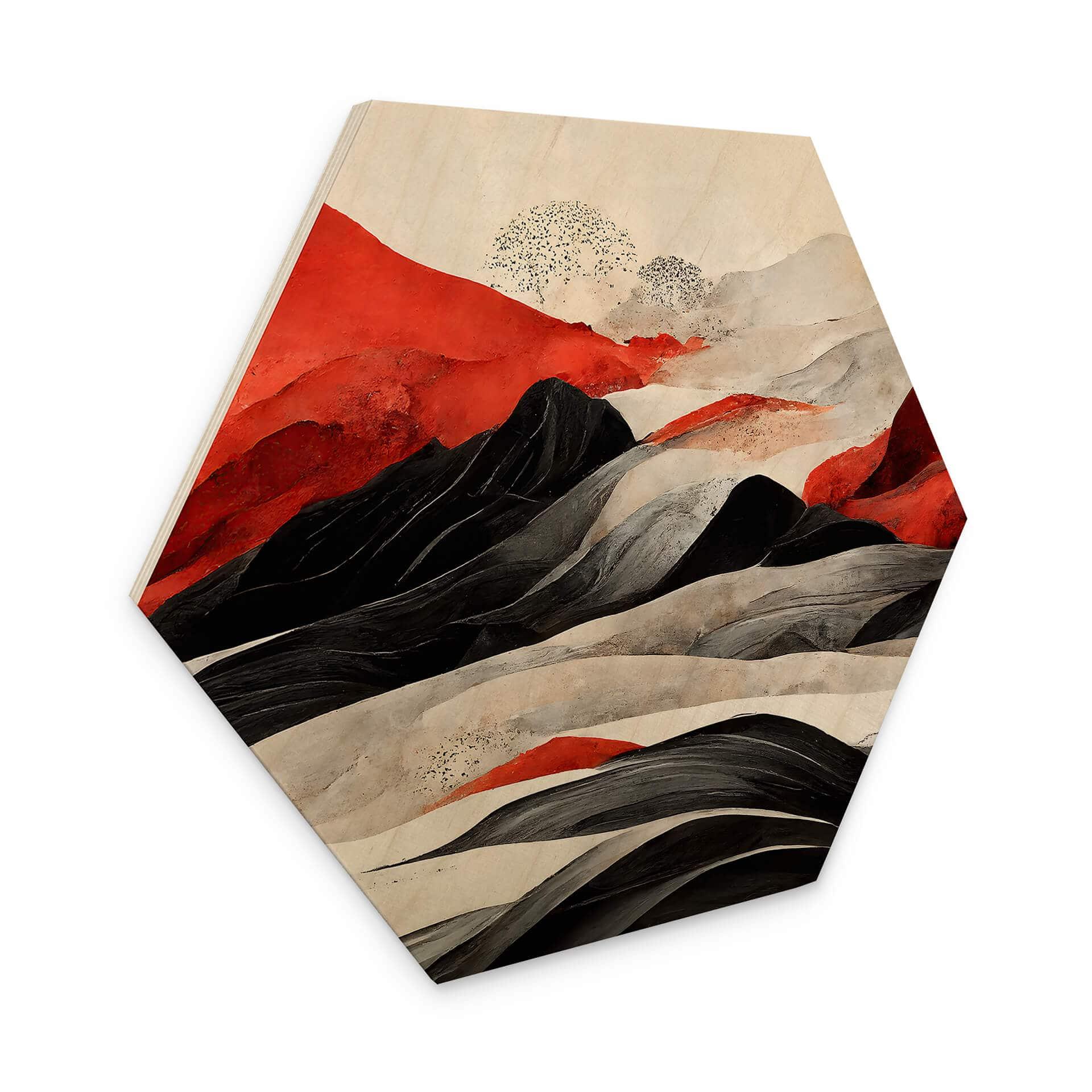 Sekskantet træ Treechild - Red Mountains in Japan