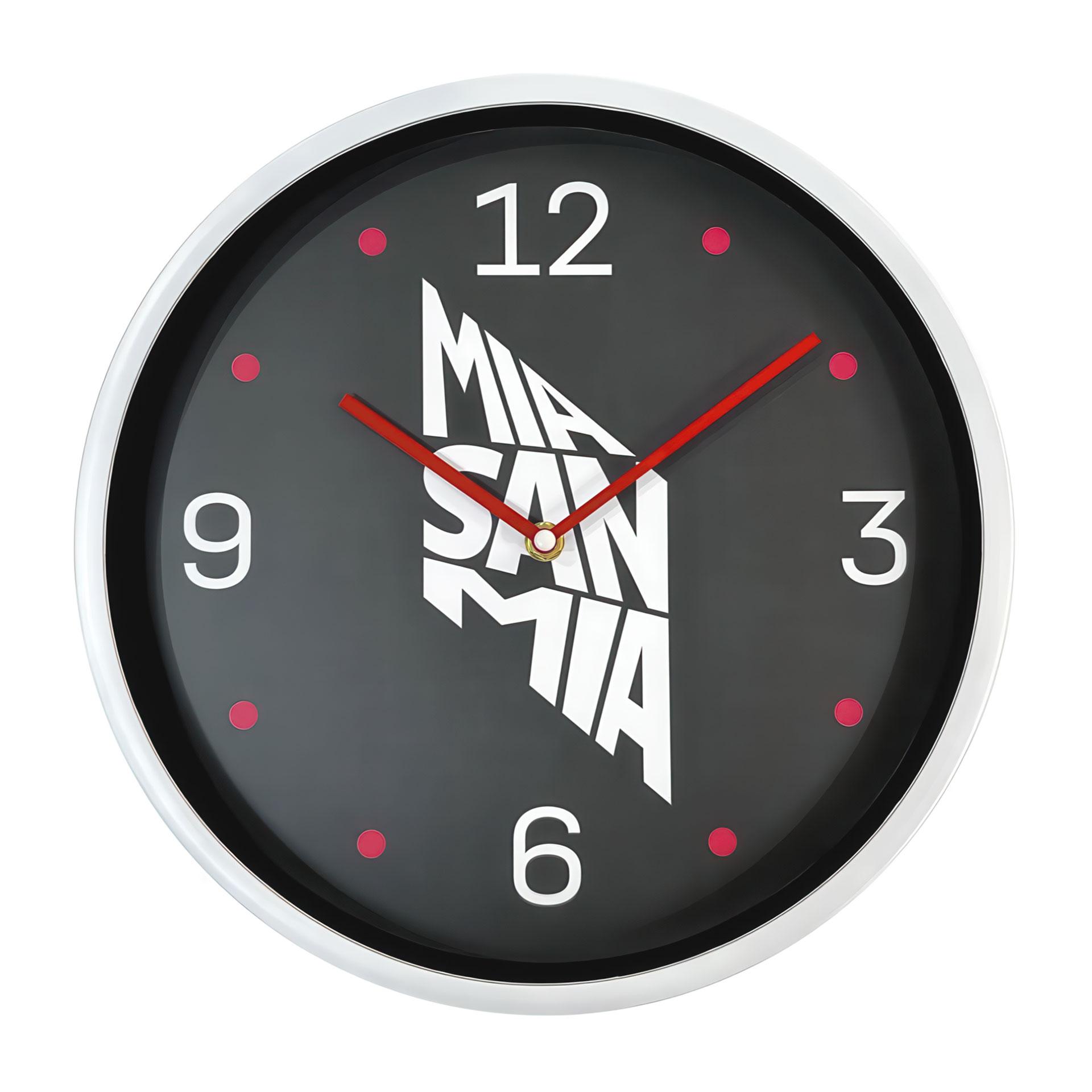 FC Bayern Wanduhr mit Solgan - Mia San Mia Ø30 cm