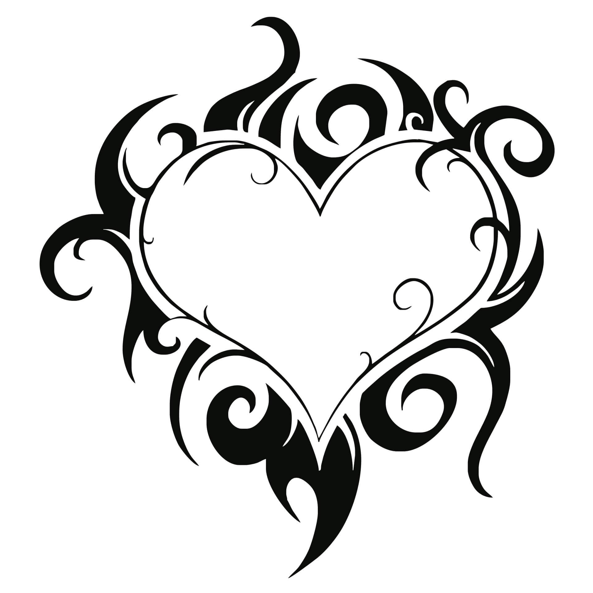 Wandtattoo Flamed Heart