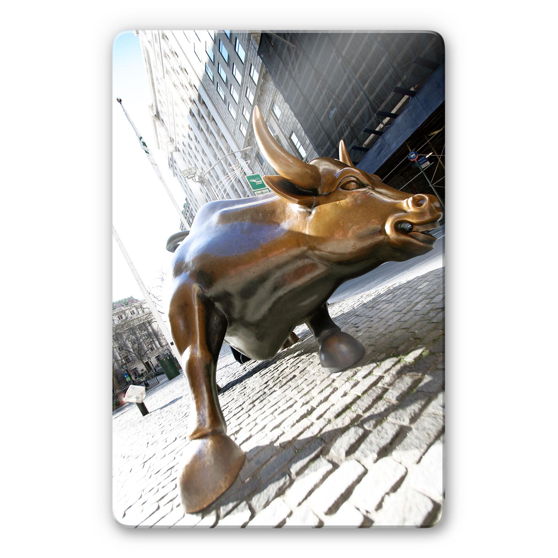 Tableau en verre - Taureau chargeant