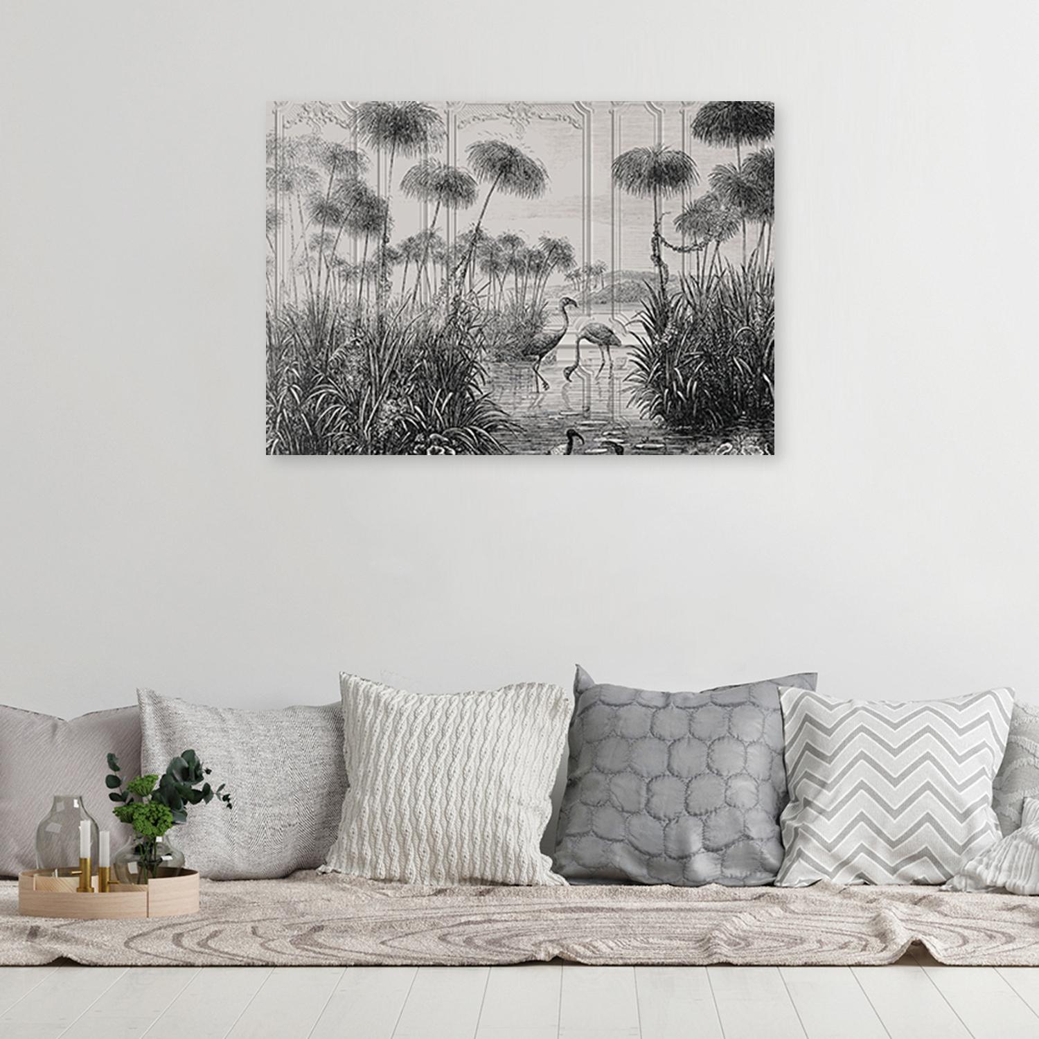 Canvasbillede, Fugle i en dam