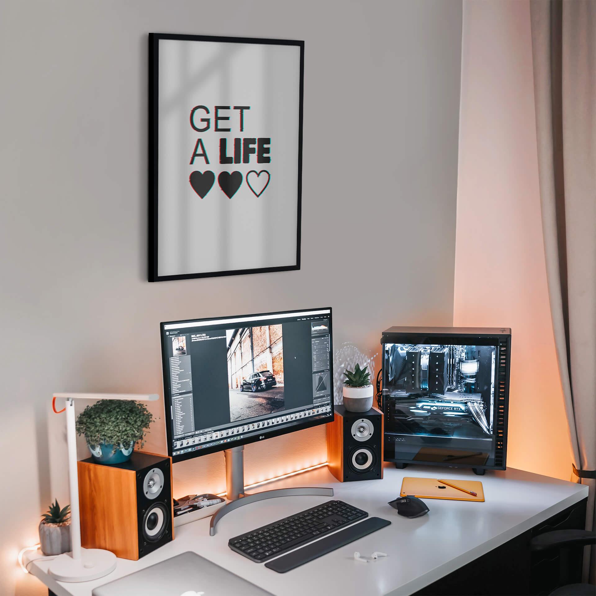 Poster Get a life - Glitch Effekt