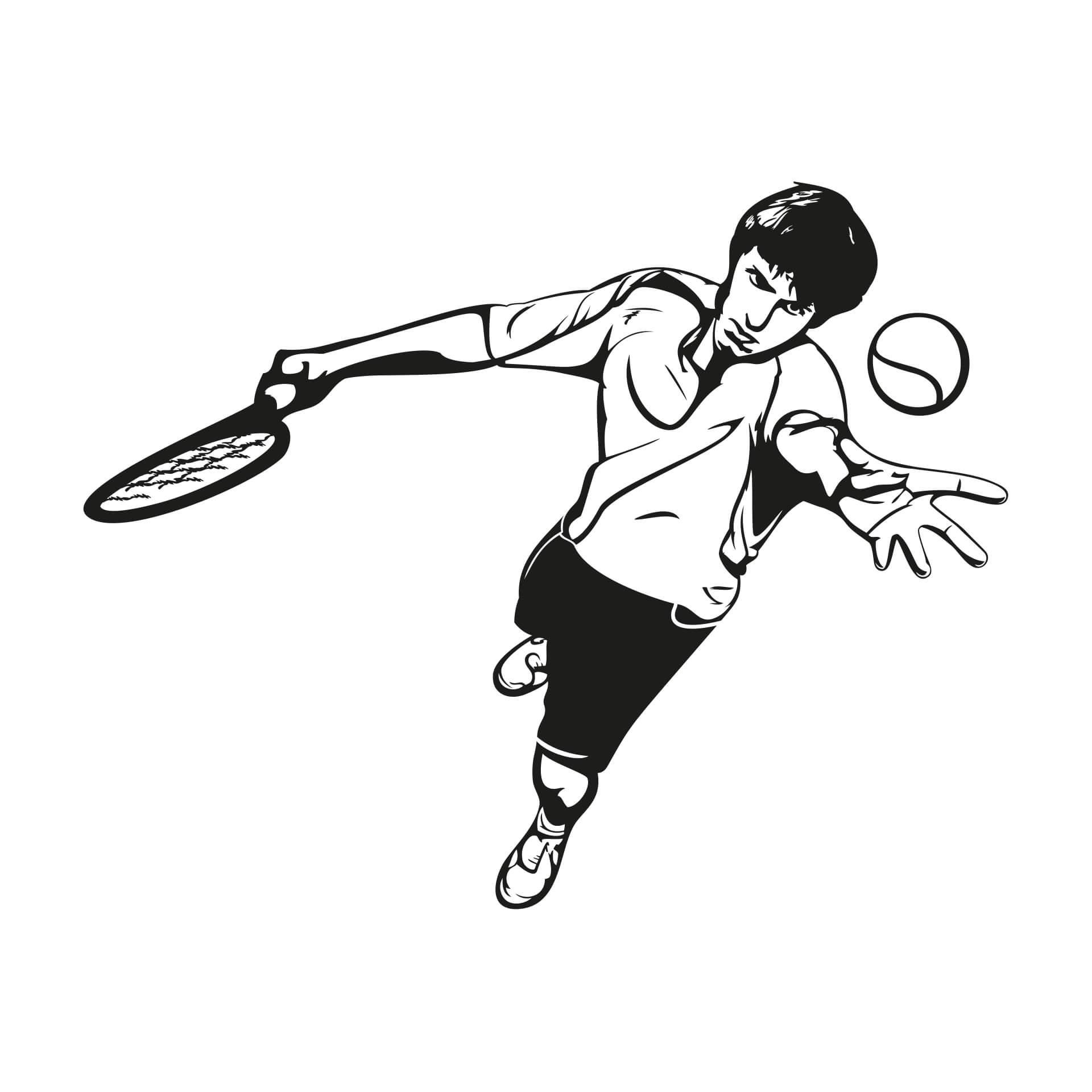 Wandtattoo Tennisspieler