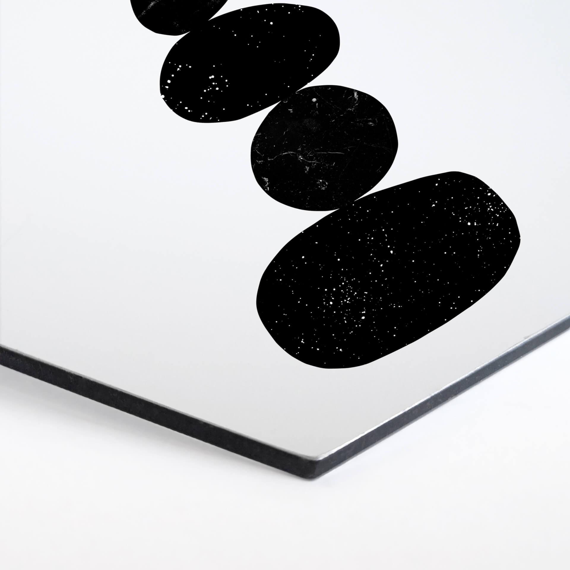 Hexagon - Alu-Dibond Nouveauprints - Pebbles 3 black