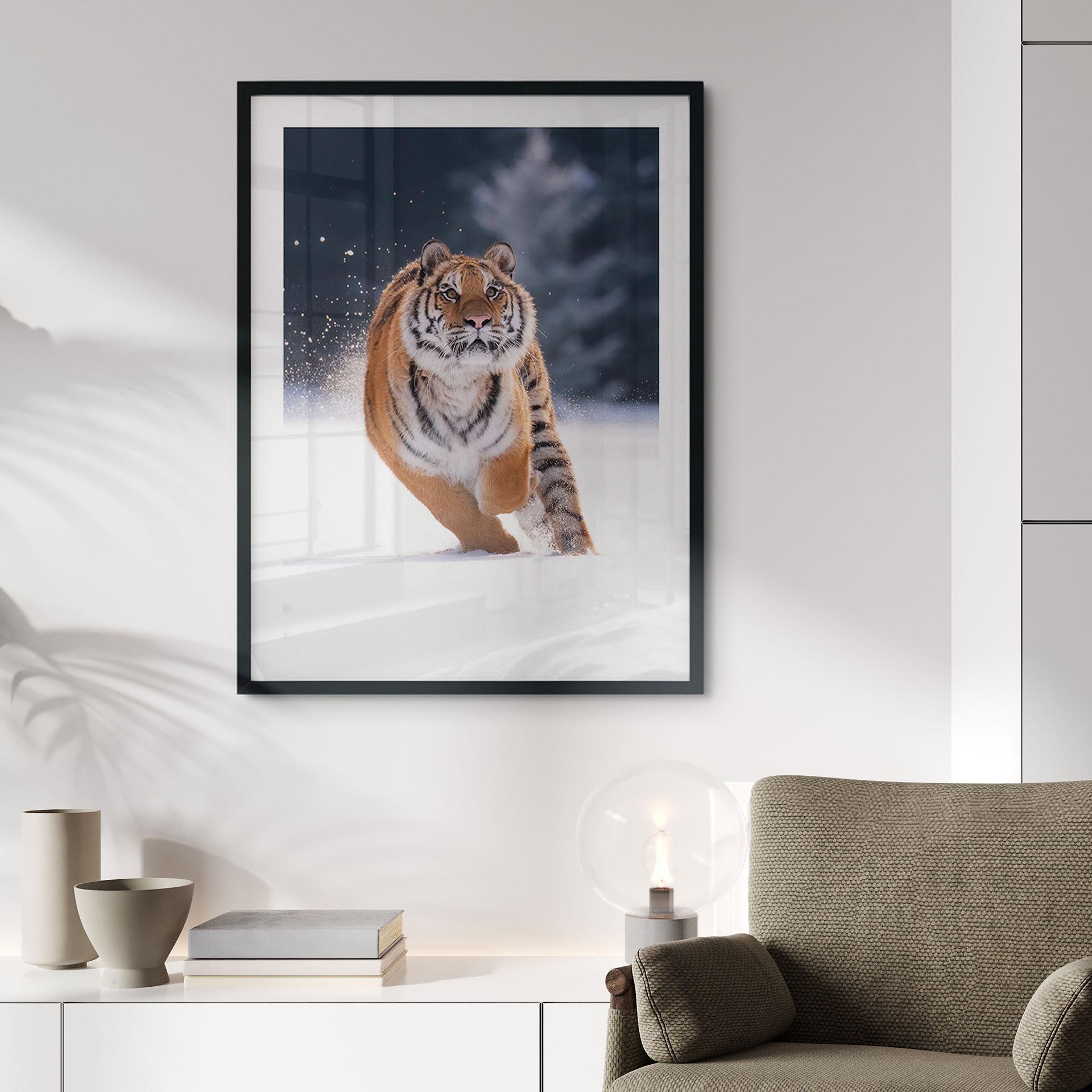 Plakat Sibirisk tiger i sneen - van Duijn