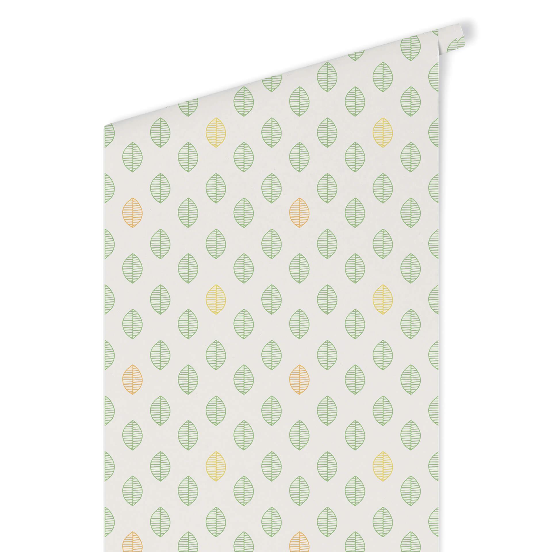Patroonbehang Blaadjes - Groen