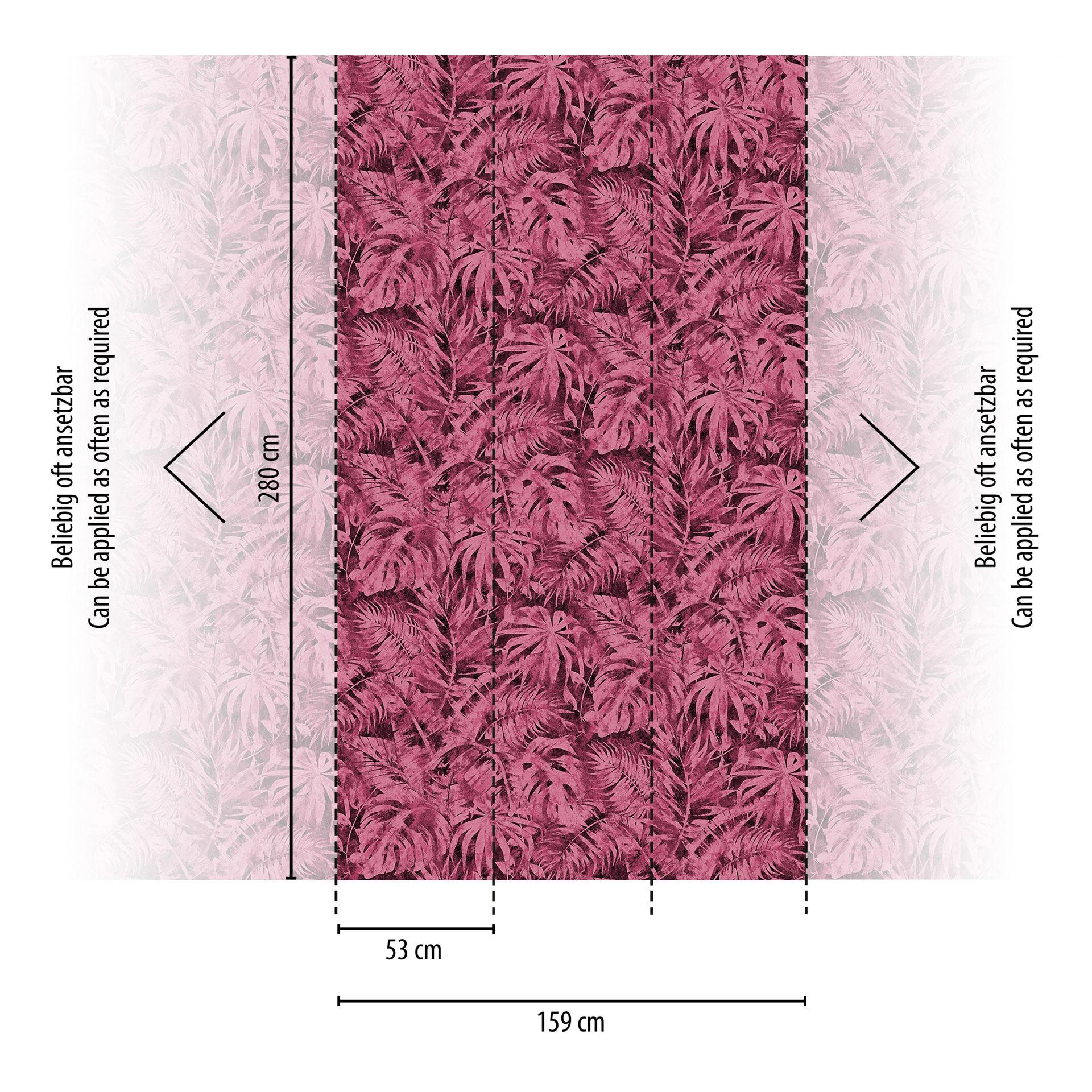COSMOPOLITAN moderne jungle bladeren roze Vliesbehang monster palmboom patroon
