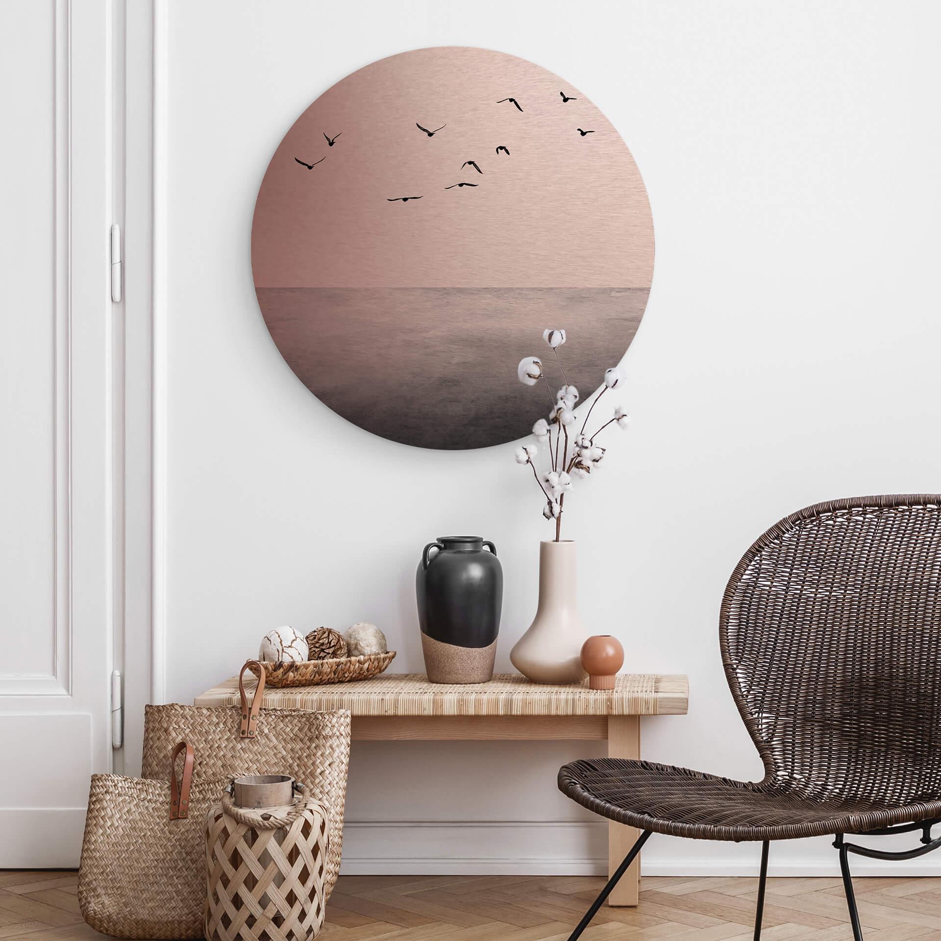 Dibond Schilderij met koper effect Silent Lake