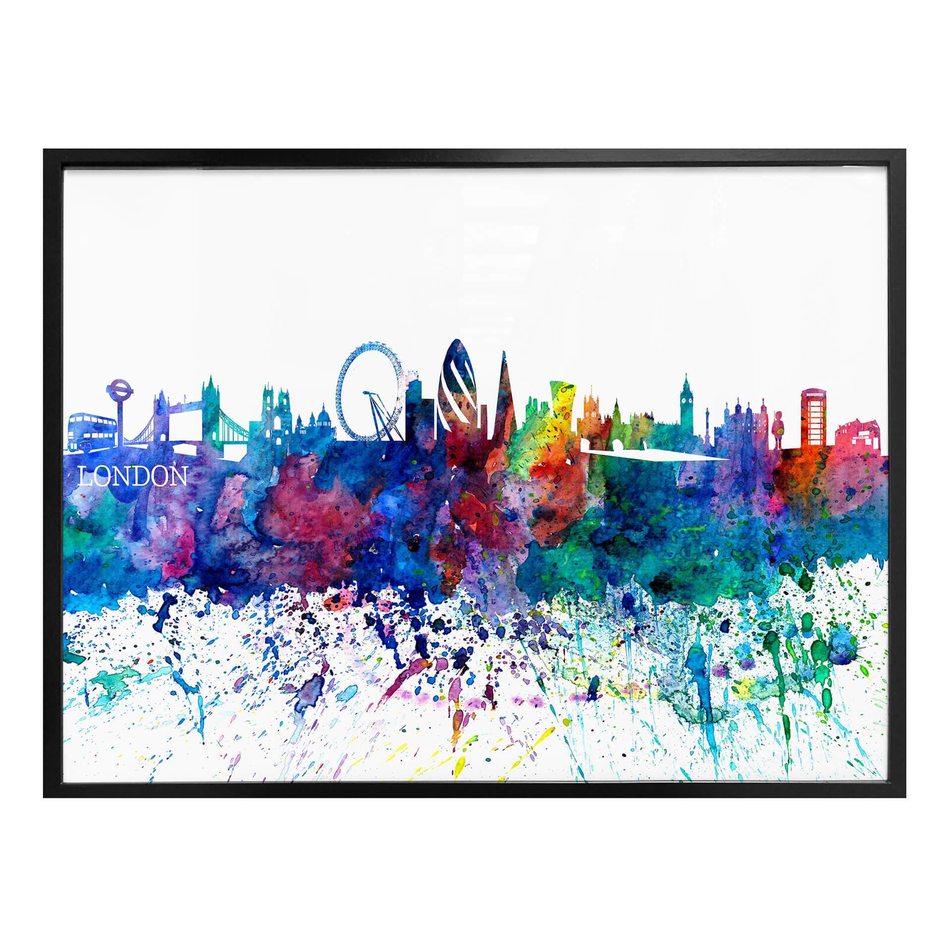 Poster Bleichner - Londons siluett i akvarell