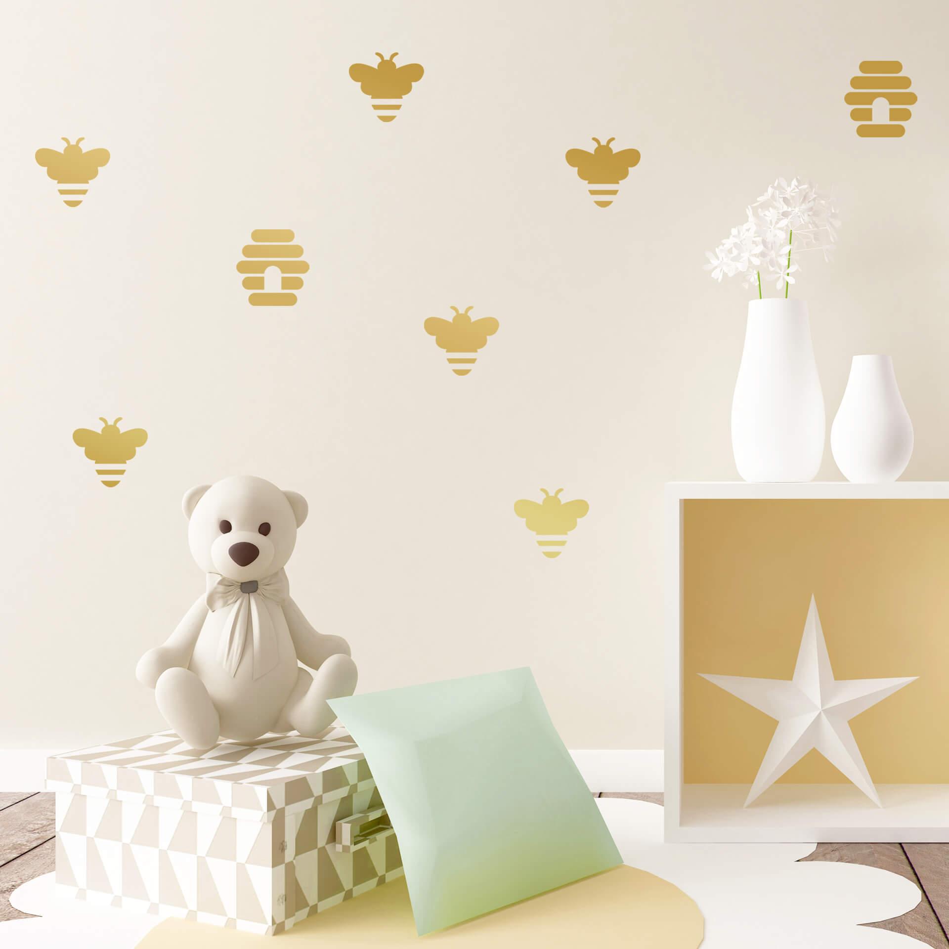 Muursticker set bijen