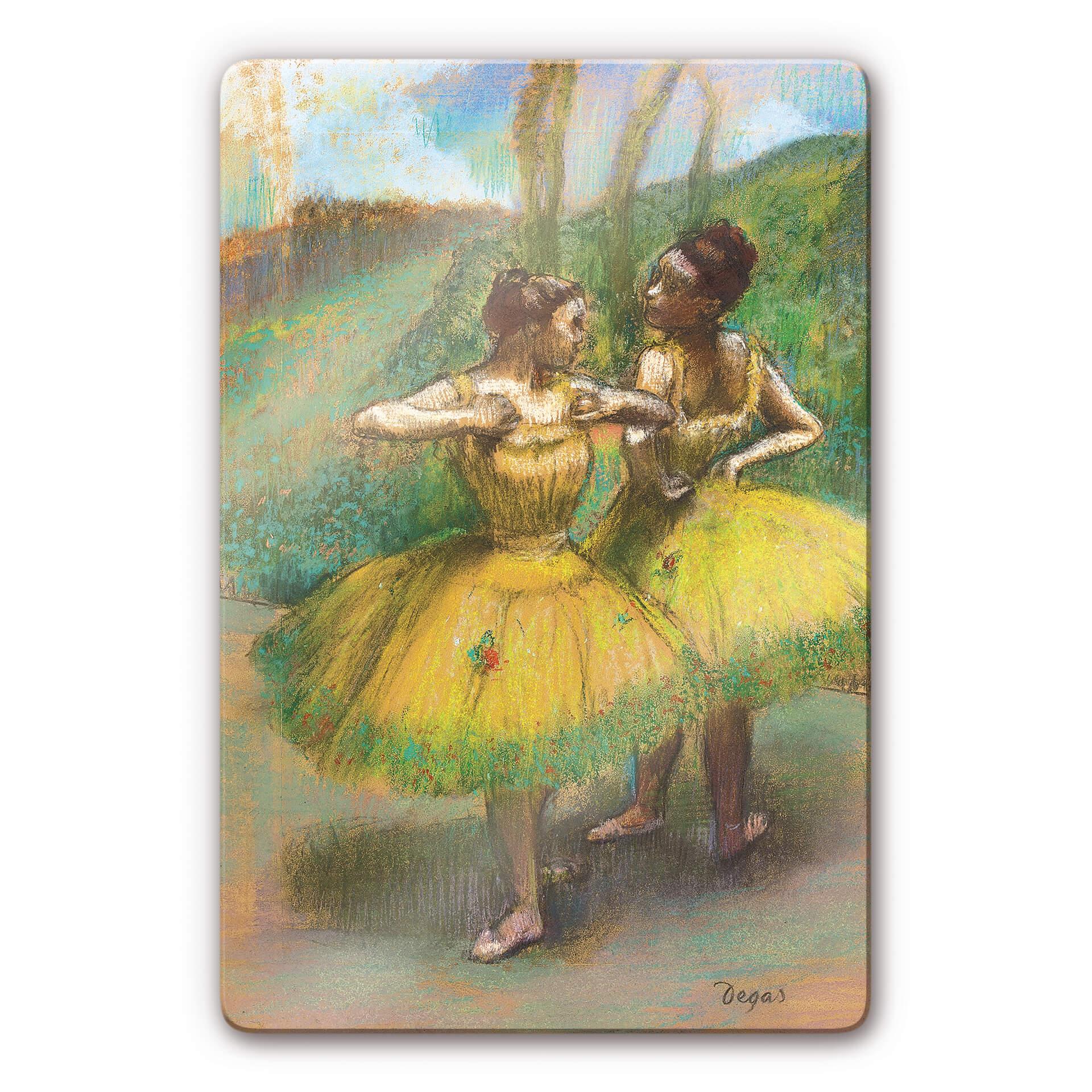 Tableau en verre - Degas - Deux danseuses en jaune
