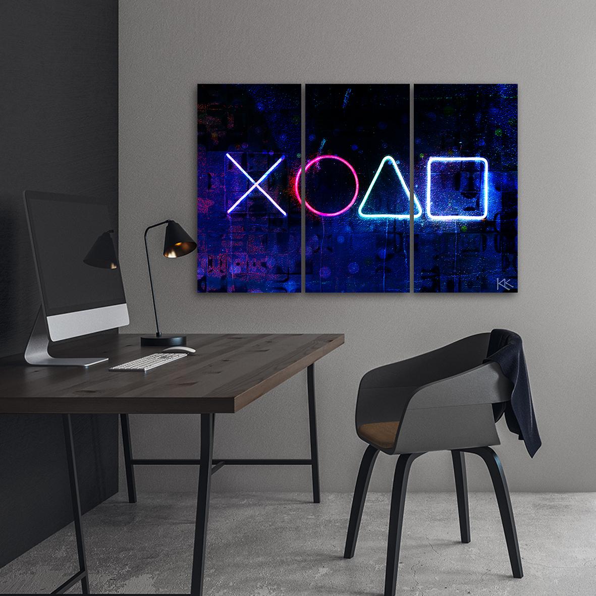 Canvas print 3 dele, knapper til controlleren